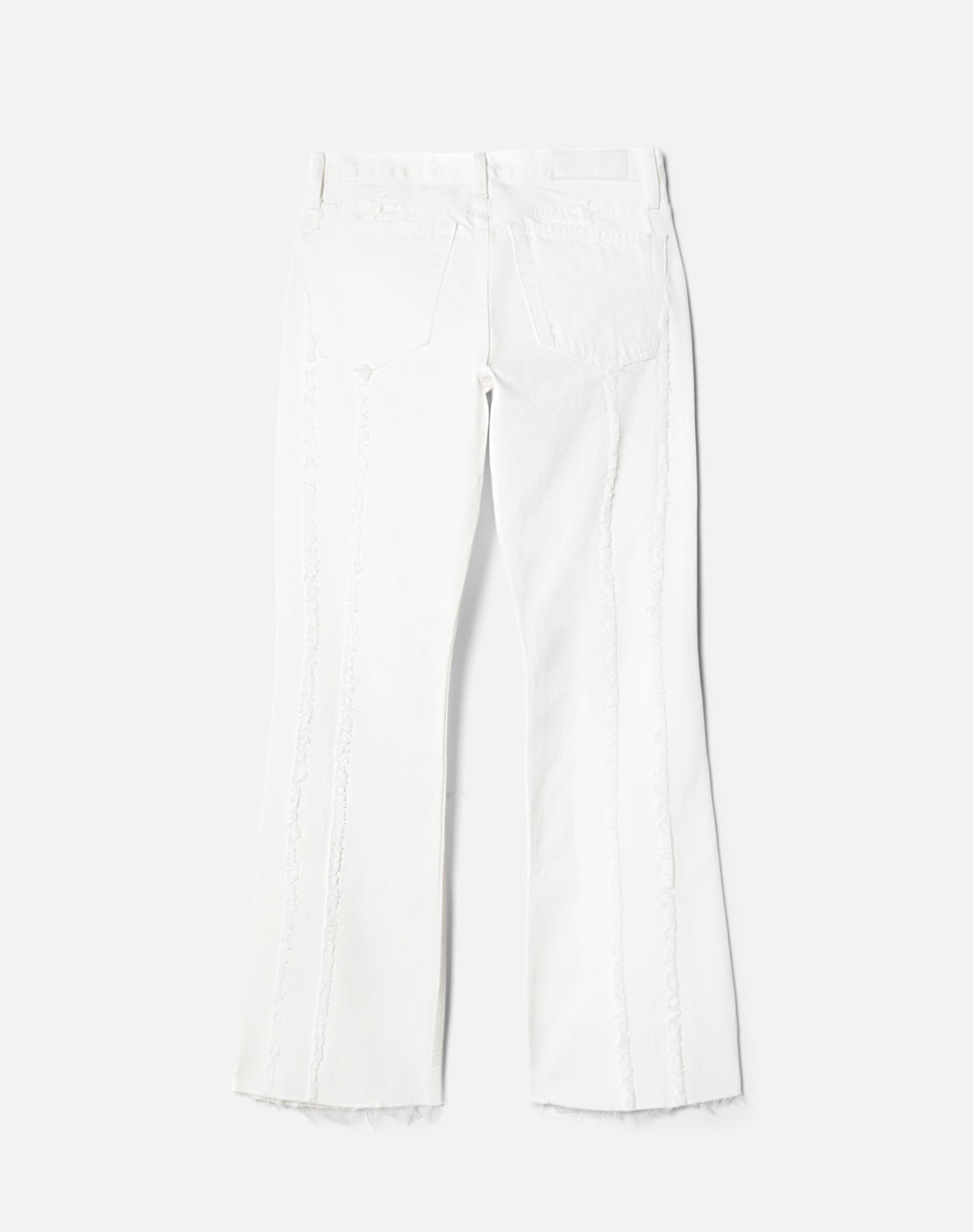 Stripped Mid Rise Kick Flare - White