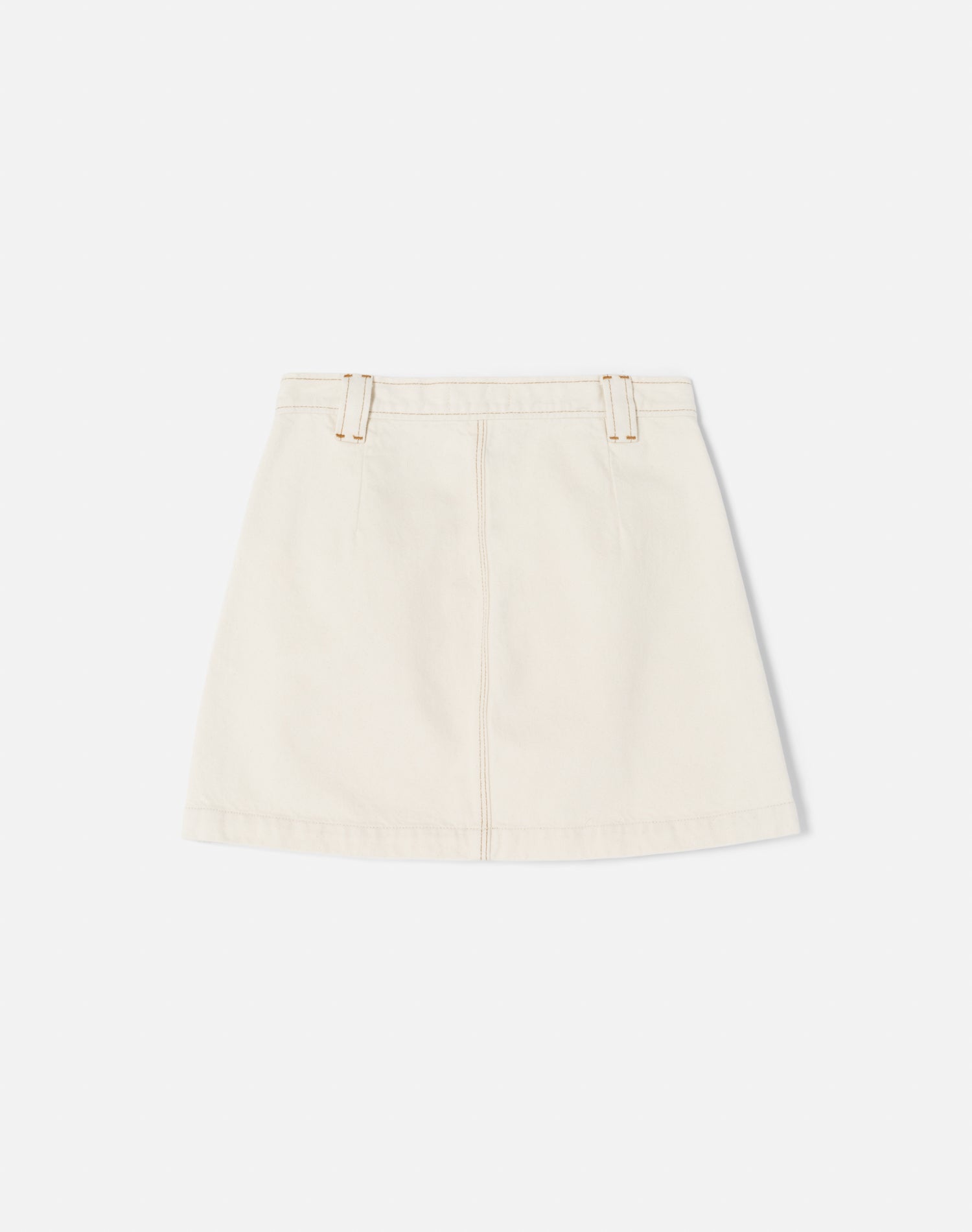 70s Button Front Mini Skirt - Rinsed Birch