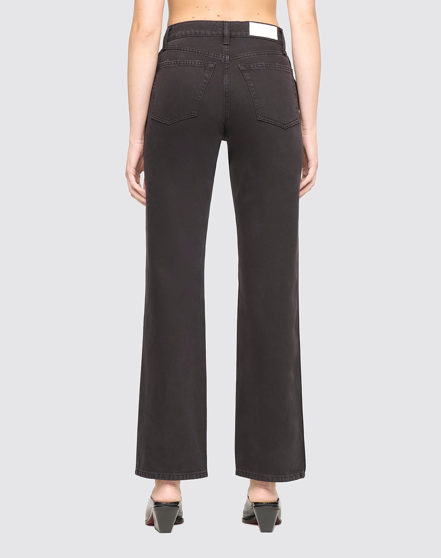 High Rise Loose - Washed Black with Rips