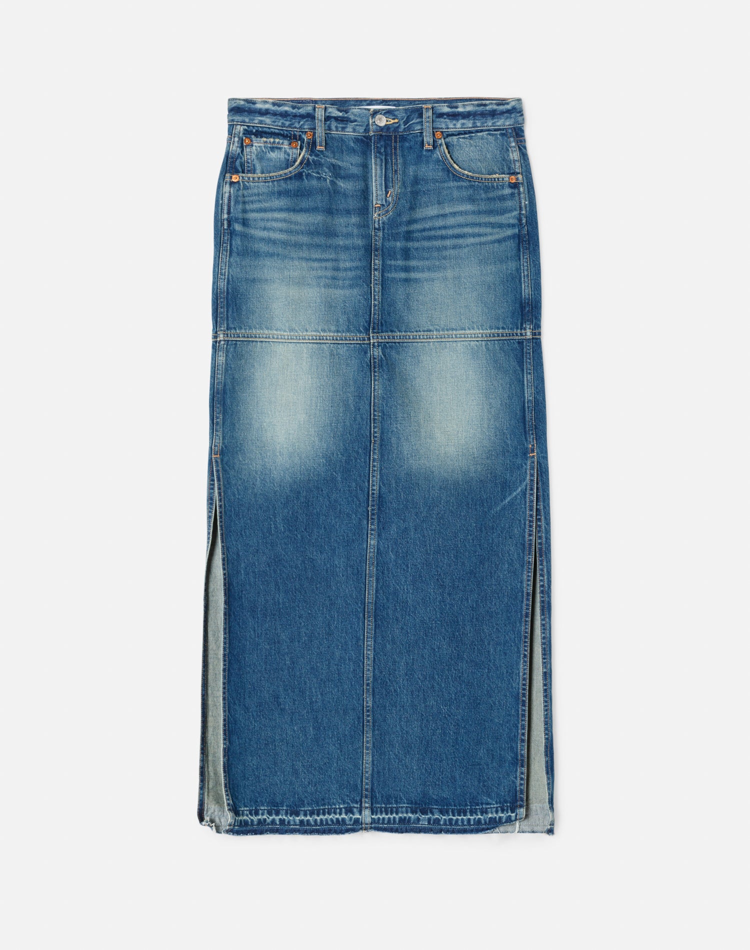 Mid Rise Split Skirt - Herbal Tint