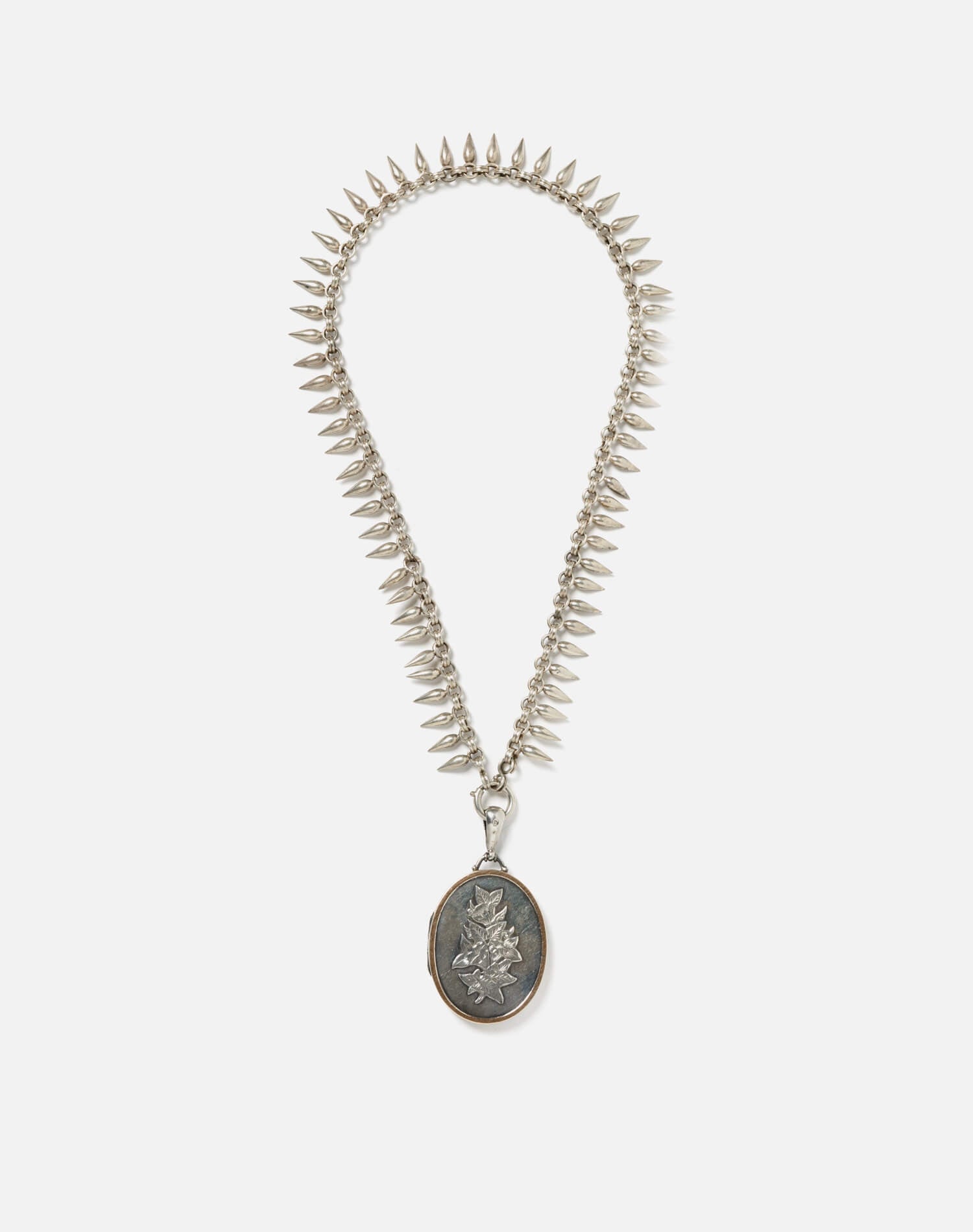 1882 Toothed Silver Necklace