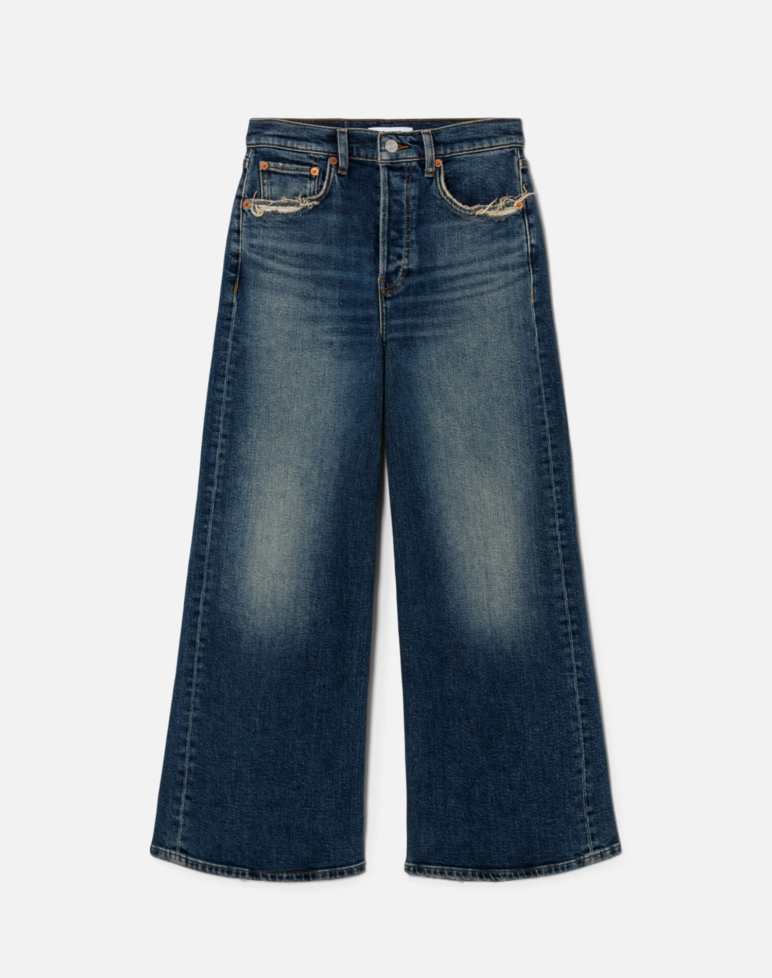 Comfort Stretch High Rise Wide Leg Crop - Sonoma Indigo
