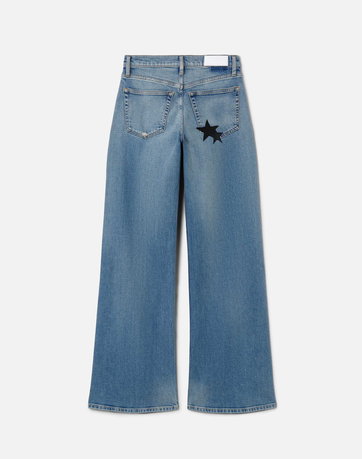 Comfort Stretch Mid Rise Wide Leg - Opal Indigo Star