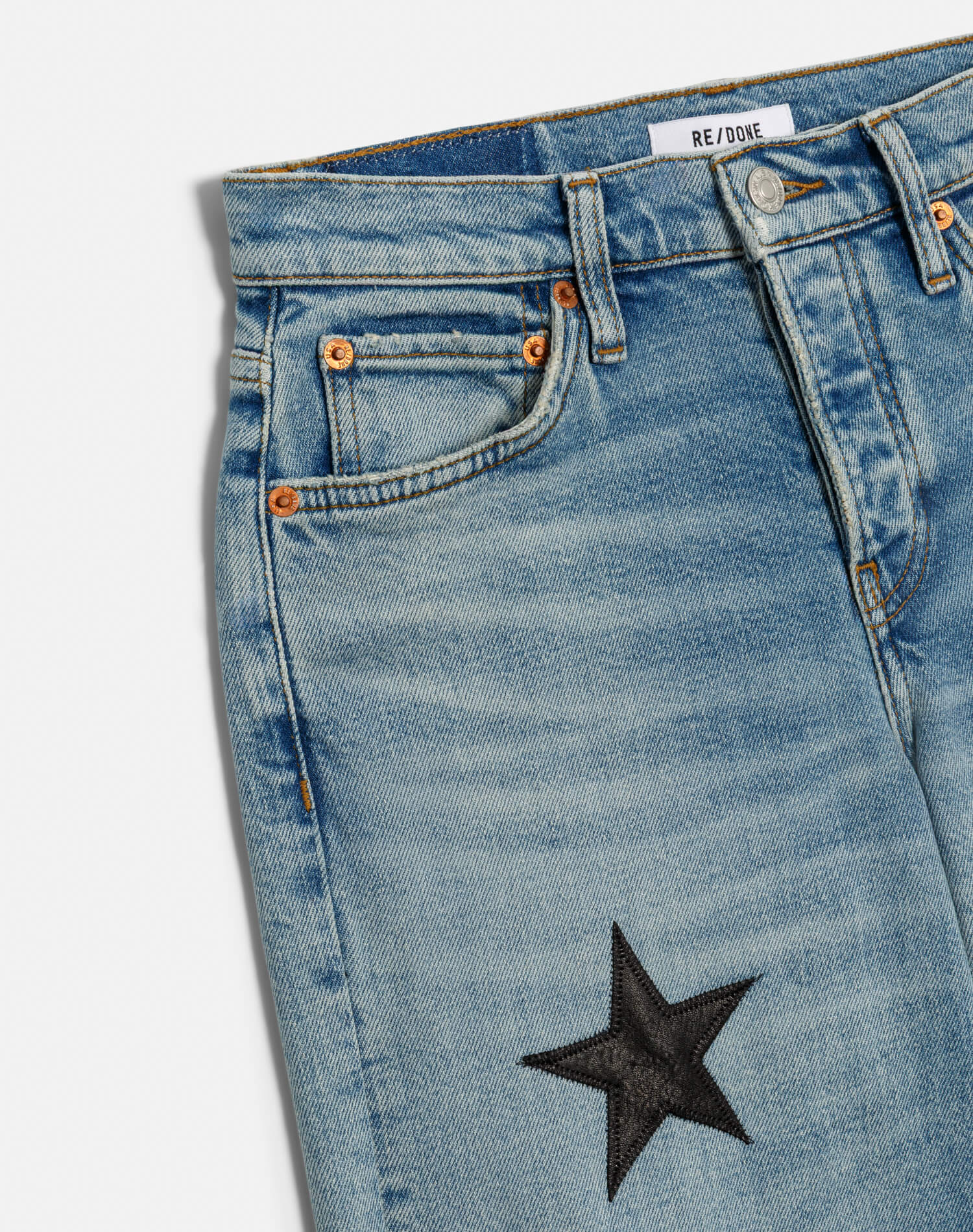 Comfort Stretch Mid Rise Wide Leg - Opal Indigo Star