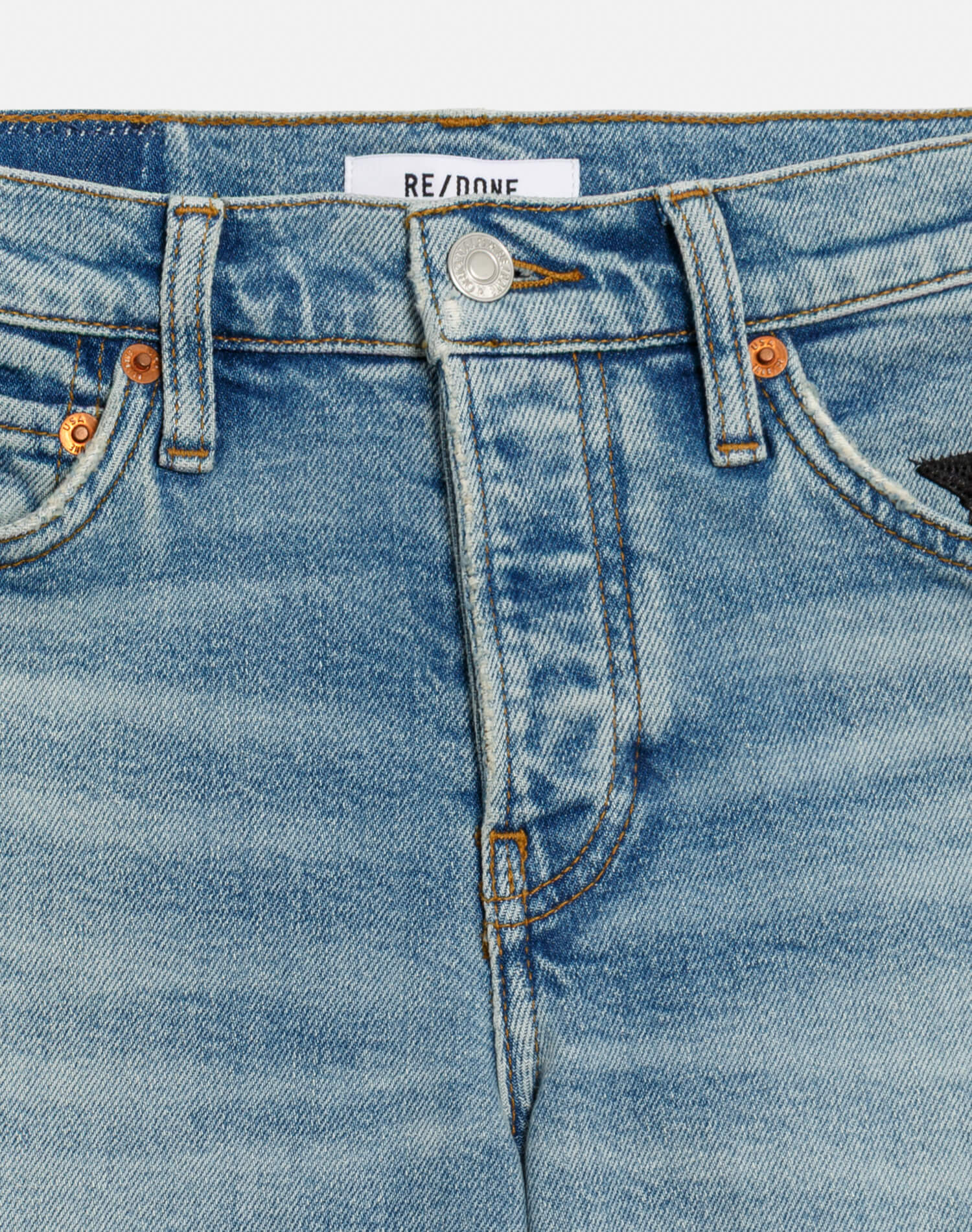 Comfort Stretch Mid Rise Wide Leg - Opal Indigo Star