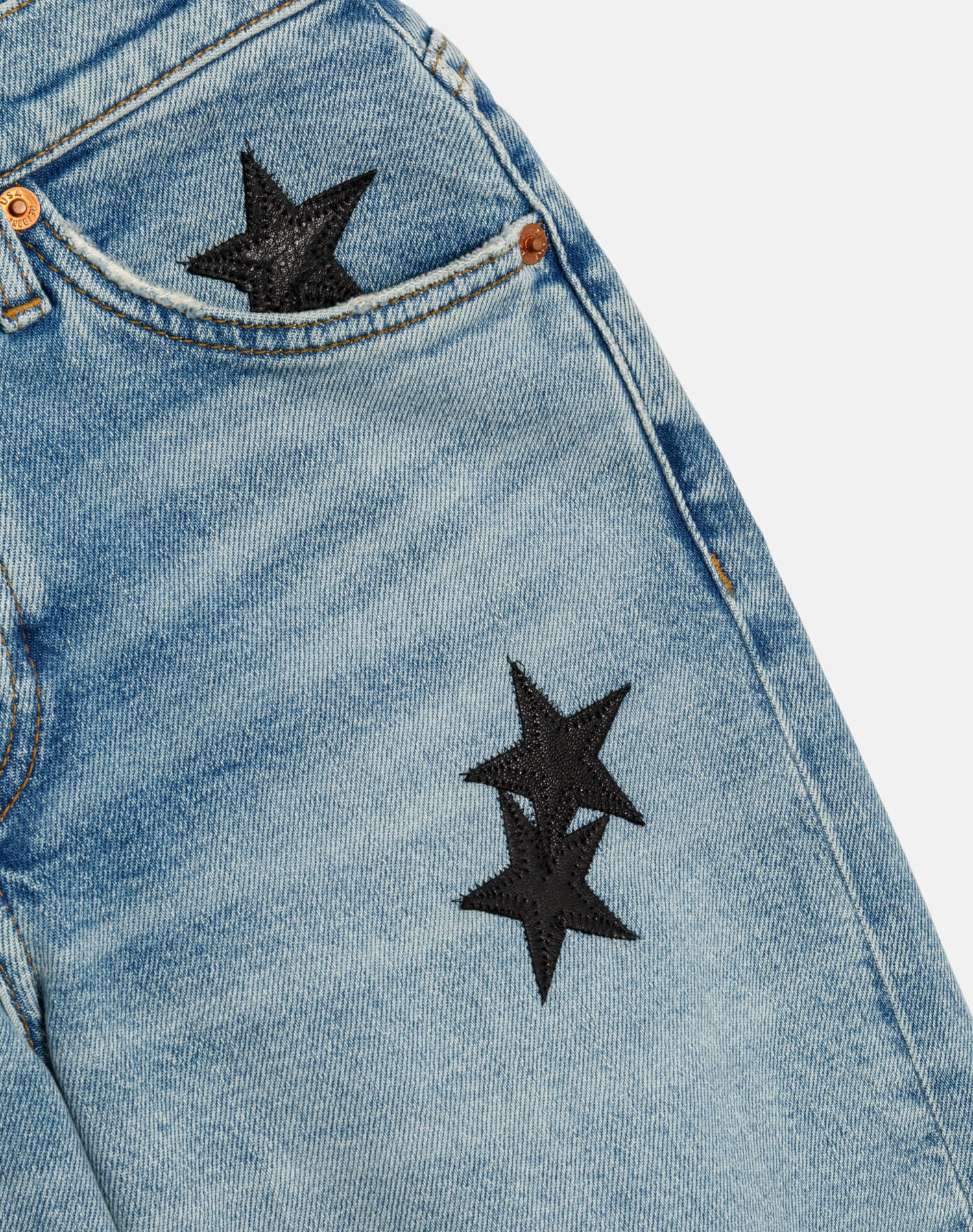 Comfort Stretch Mid Rise Wide Leg - Opal Indigo Star