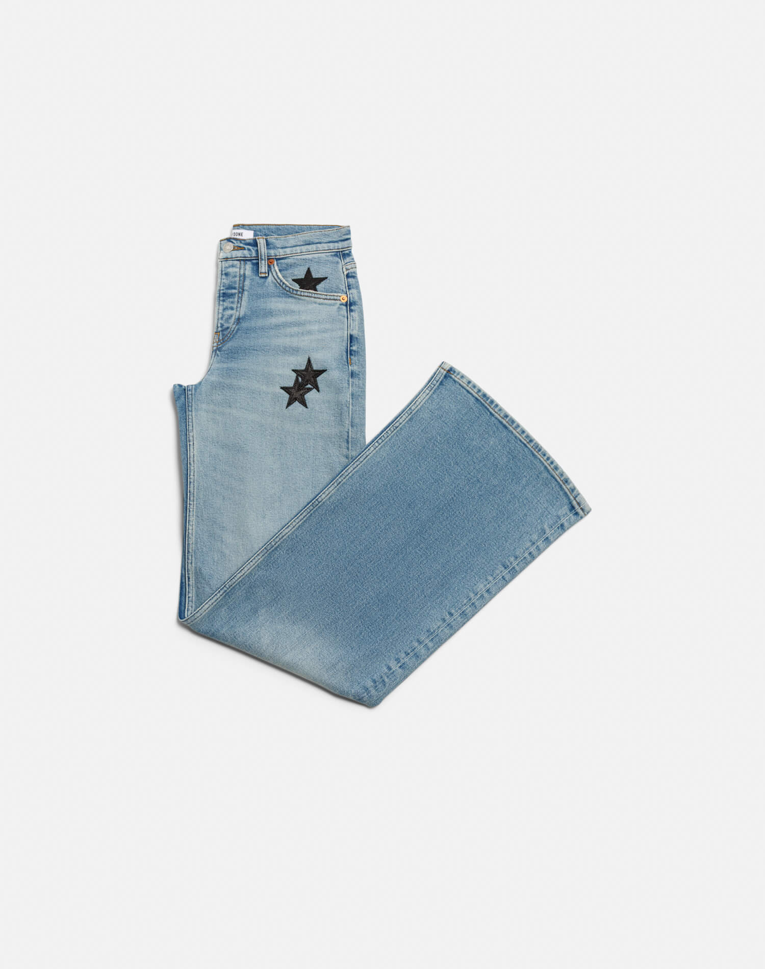 Comfort Stretch Mid Rise Wide Leg - Opal Indigo Star