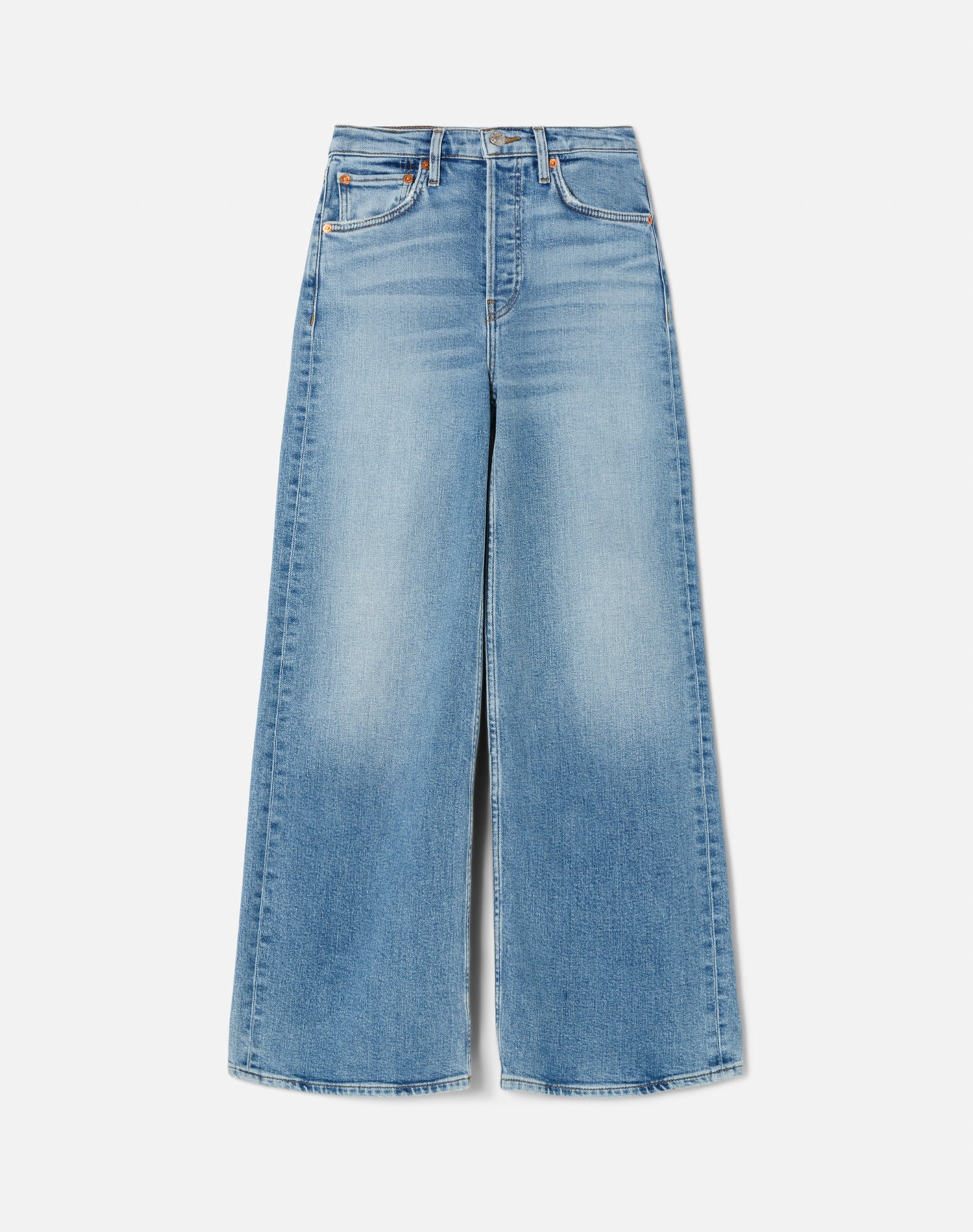 Comfort Stretch High Rise Wide Leg Crop - Blazed Indigo