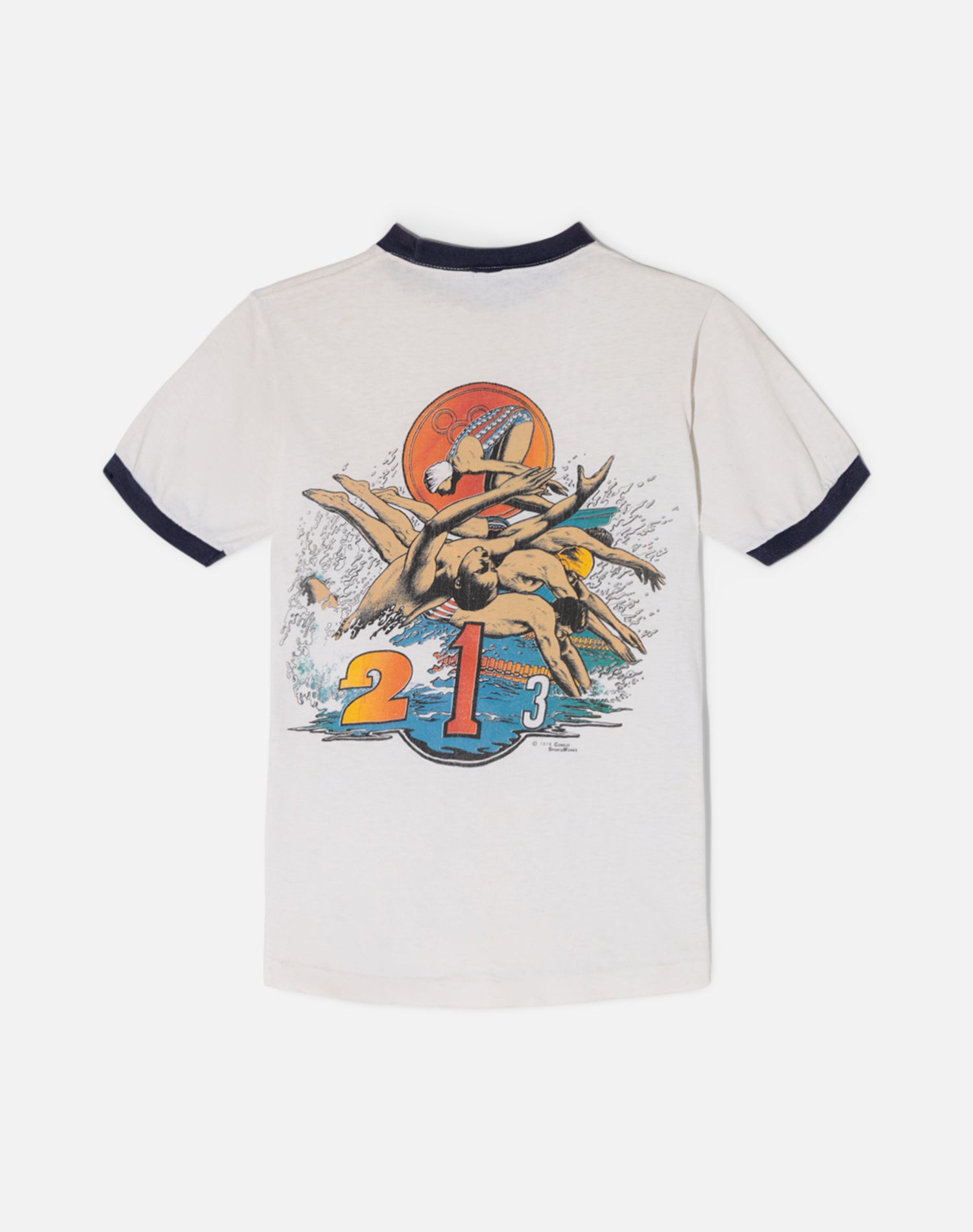 Vintage 70s Olympic Swimming Tee - #1716