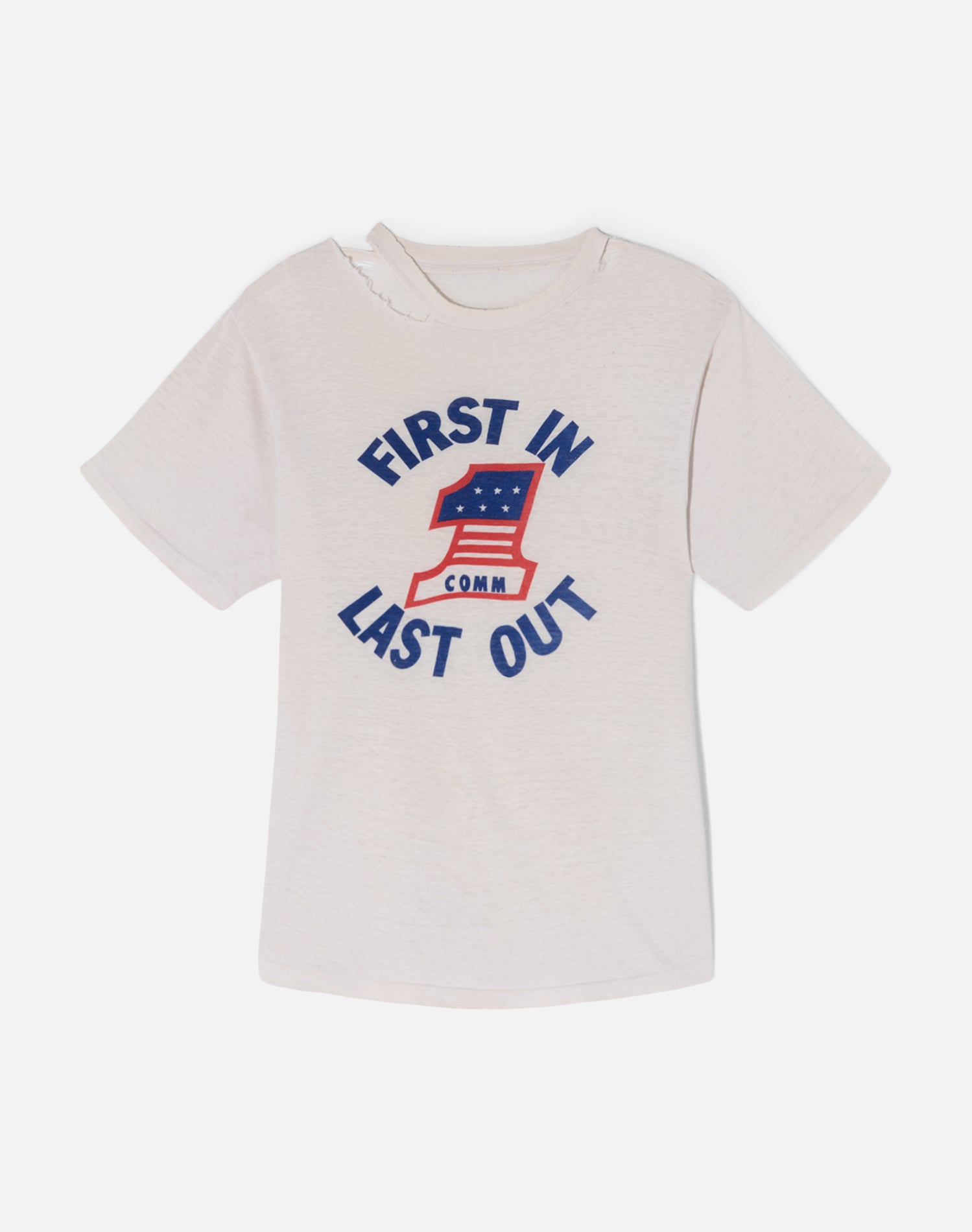 Vintage 70s Shredded Military Tee - #1718