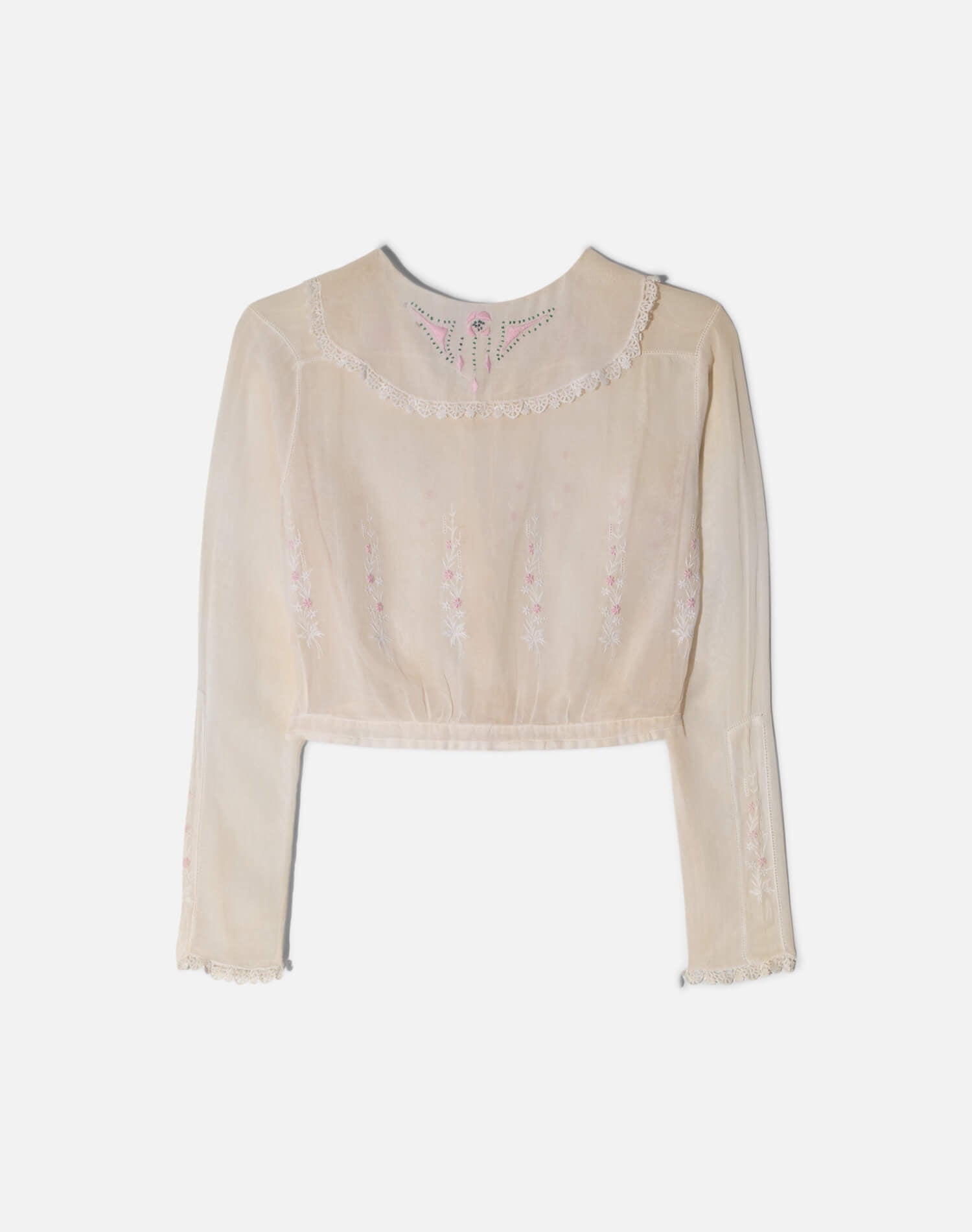 Vintage Victorian Era Cotton +Embroidered Top -#1741