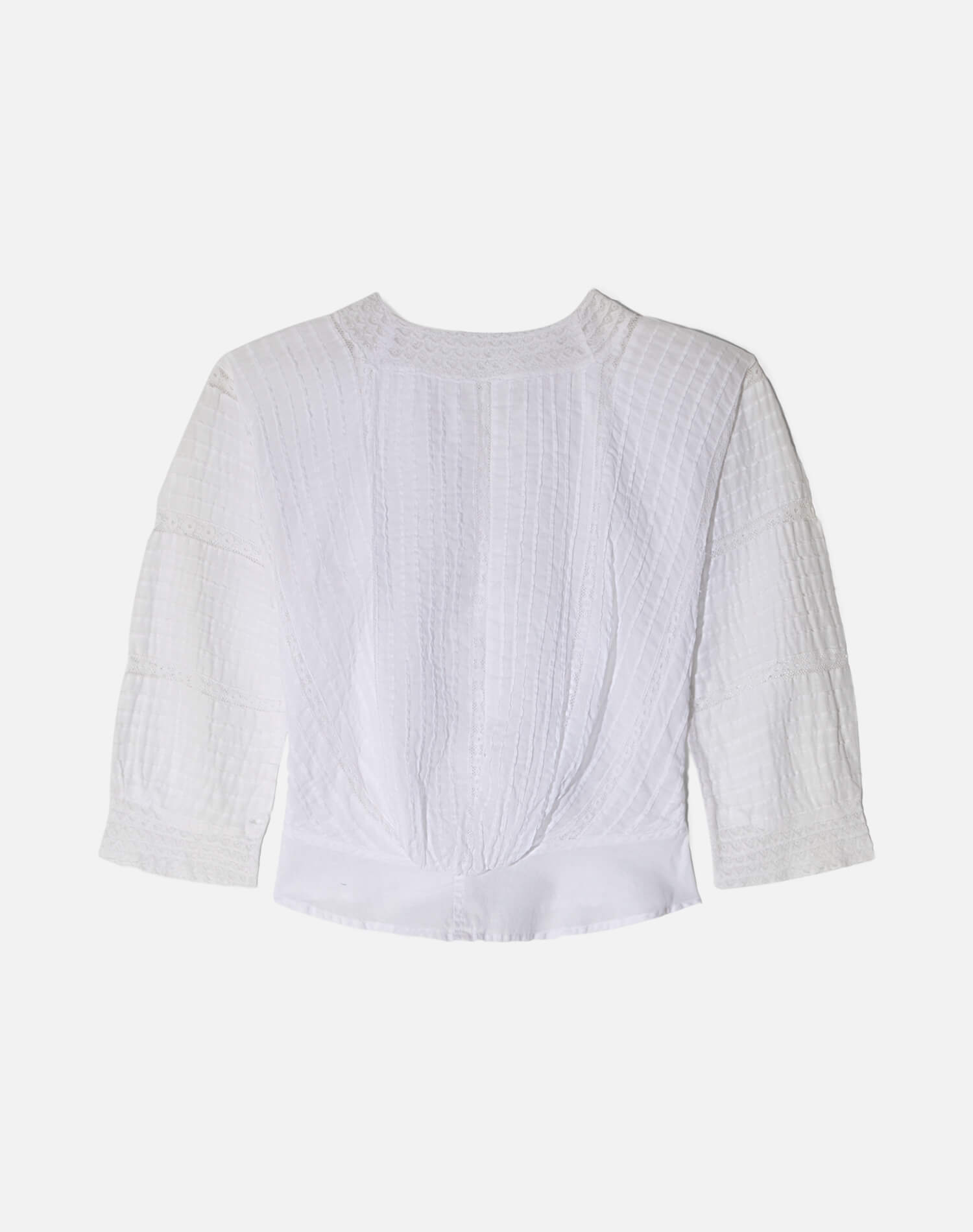 Vintage Victorian Era Cotton + Lace Top -#1742