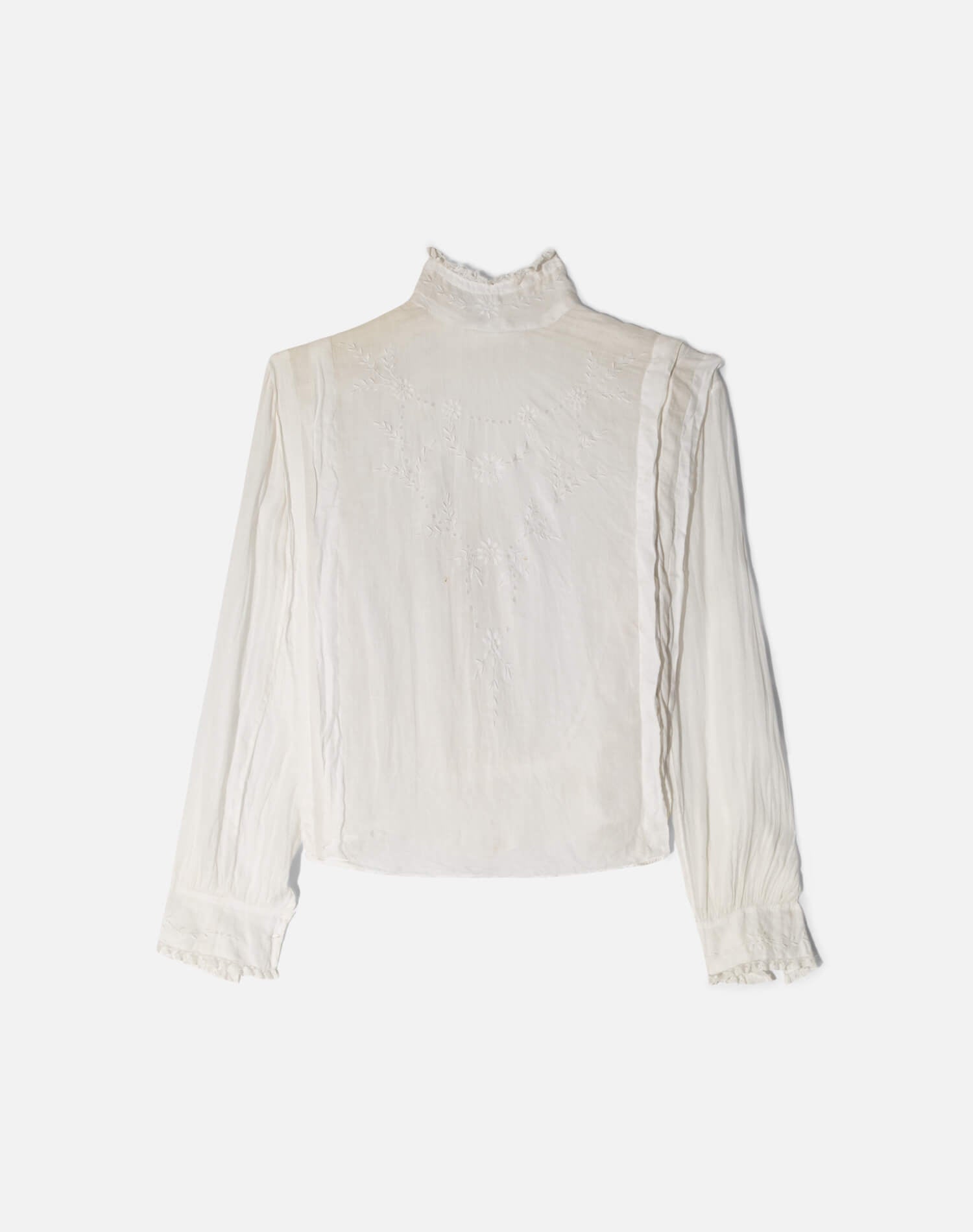 Vintage Victorian Era Cotton Embroidered Top -#1743