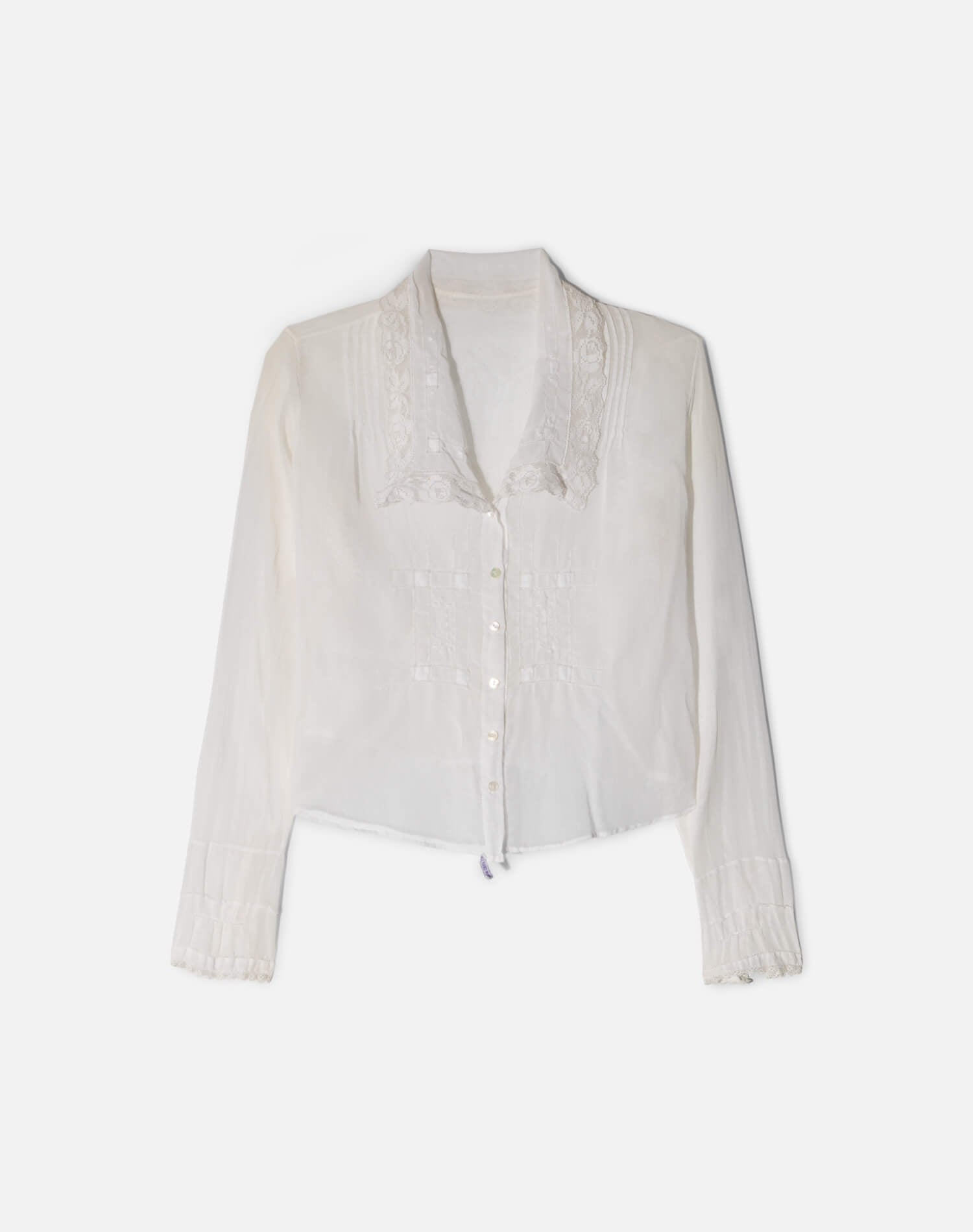 Vintage Victorian Era Cotton +Lace Top -#1745