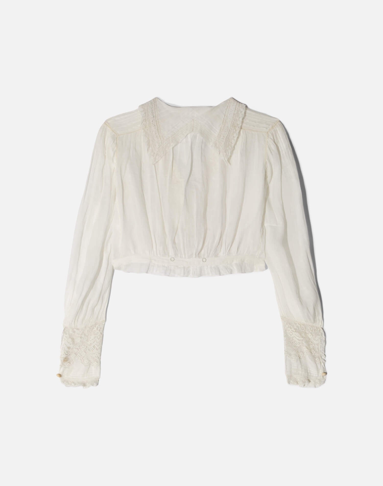 Vintage Victorian Era Cotton + Lace Top -#1746