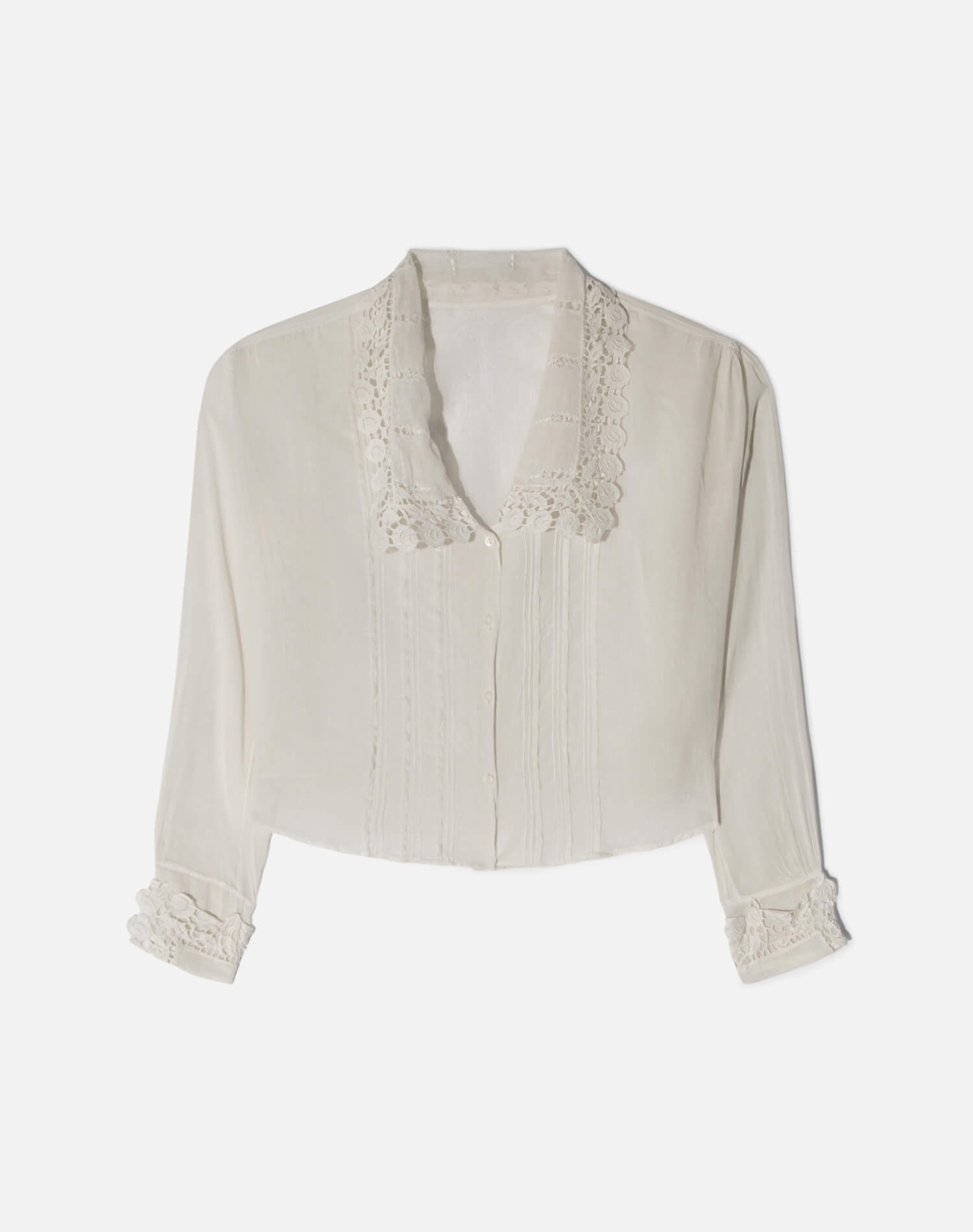 Vintage Victorian Era Cotton +Lace Top -#1792