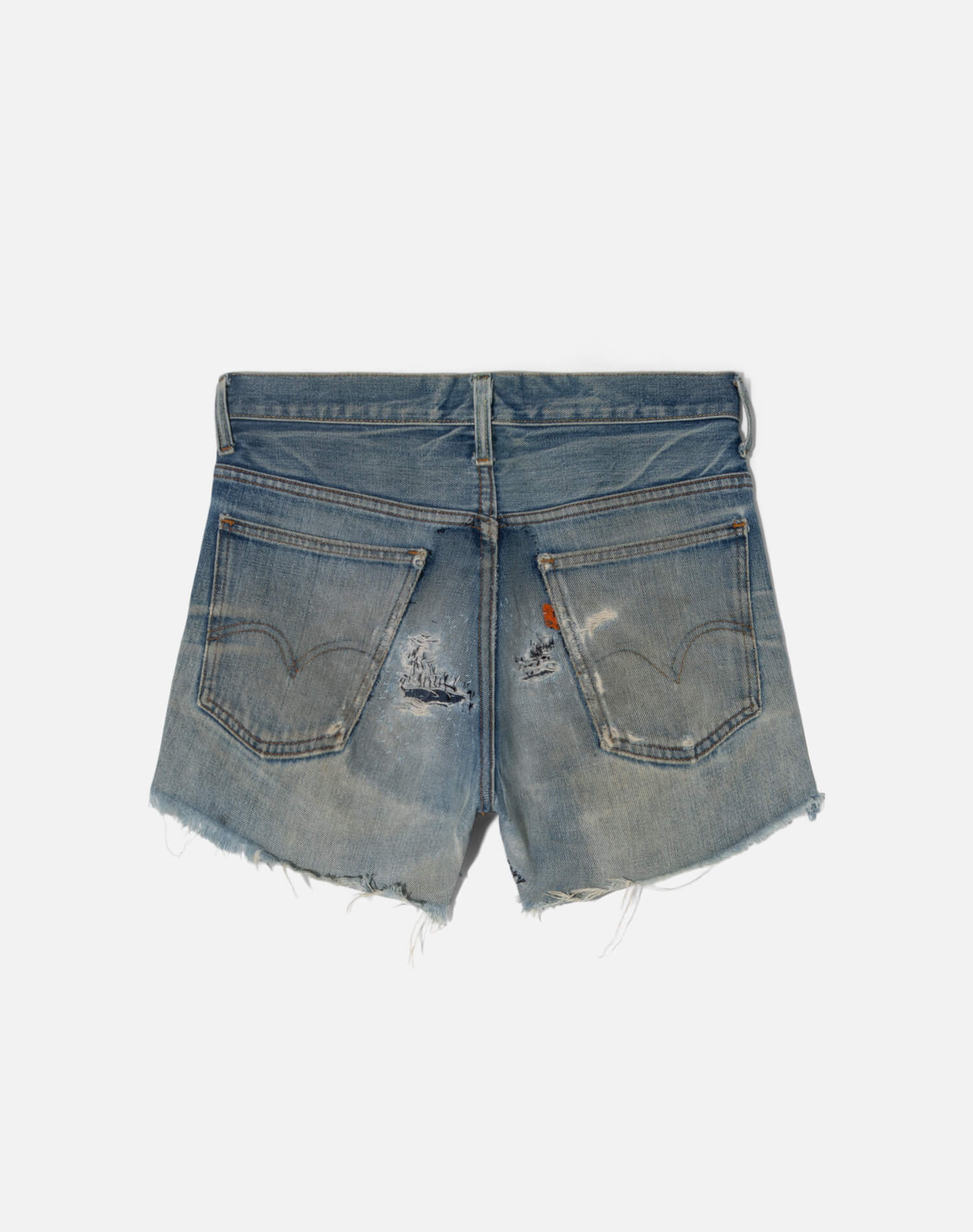 Vintage 70s Shredded and Repaired Levi's Cutoff Short -#1796