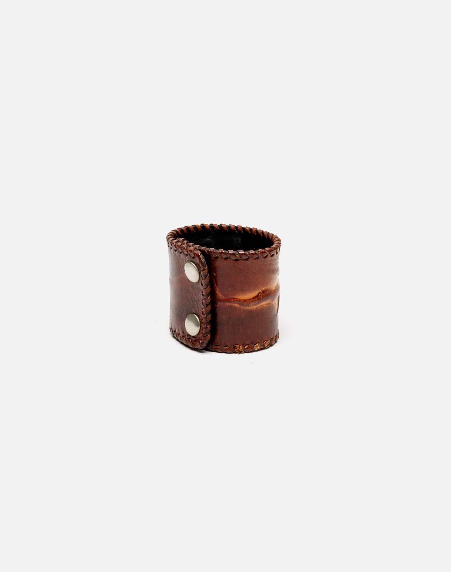 70s Leather Turquoise Cuff