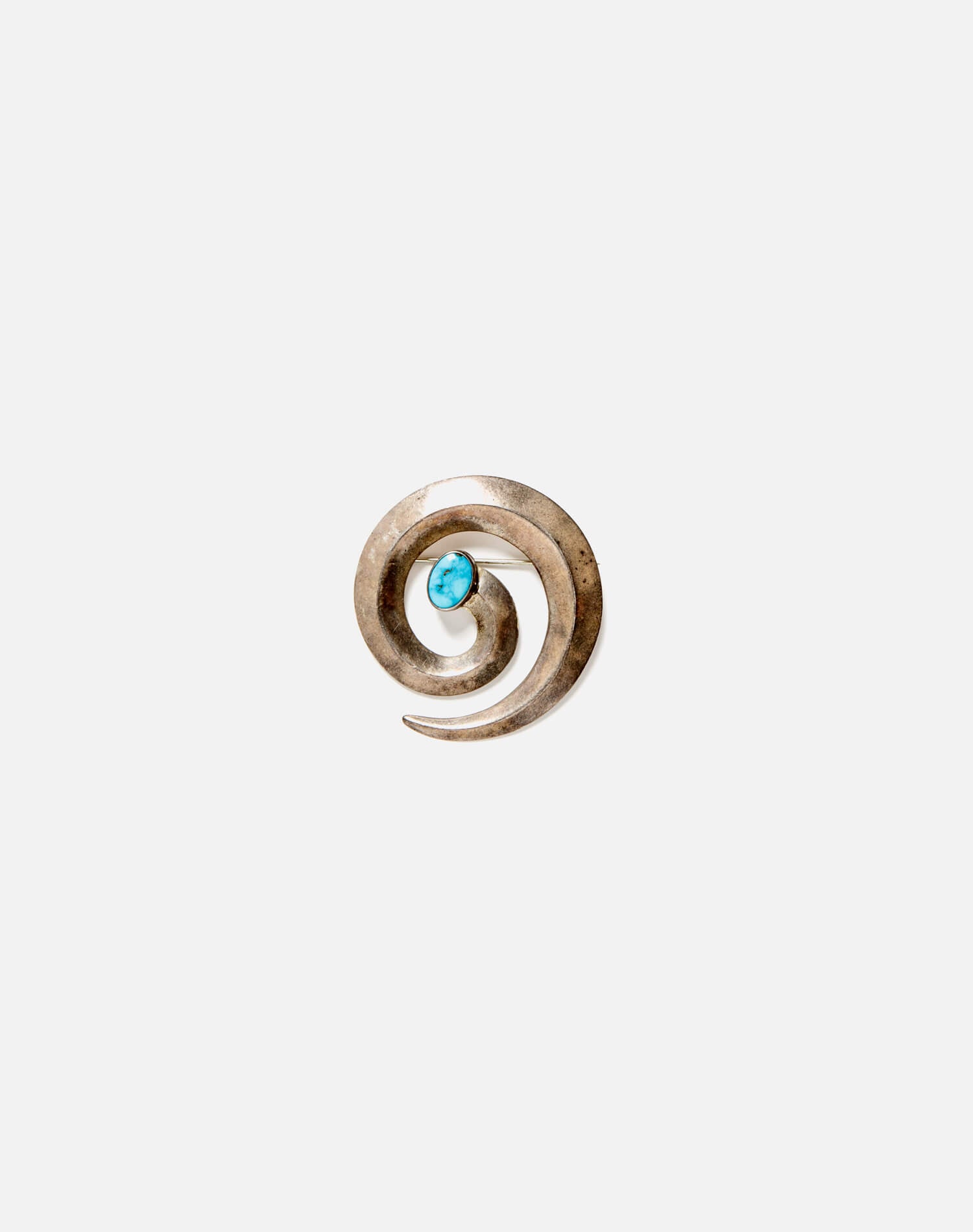 60s Sterling Turquoise Swirl Pin
