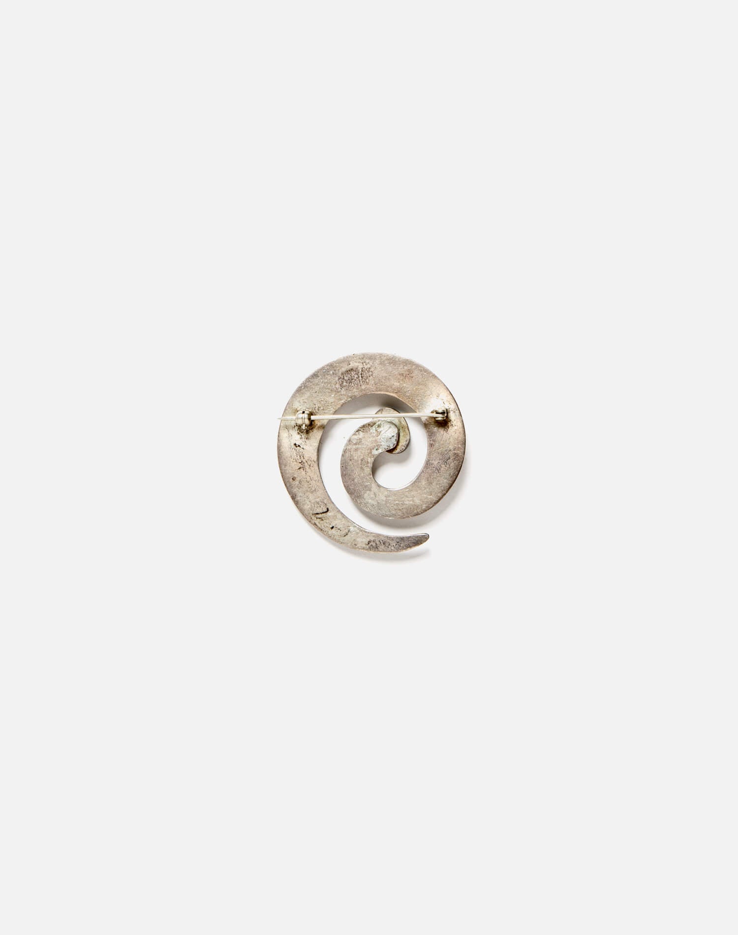 60s Sterling Turquoise Swirl Pin