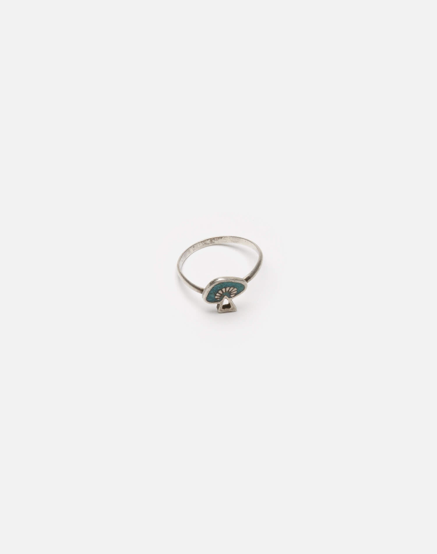 70s Inlay Turquoise Mushroom Sterling Silver Ring