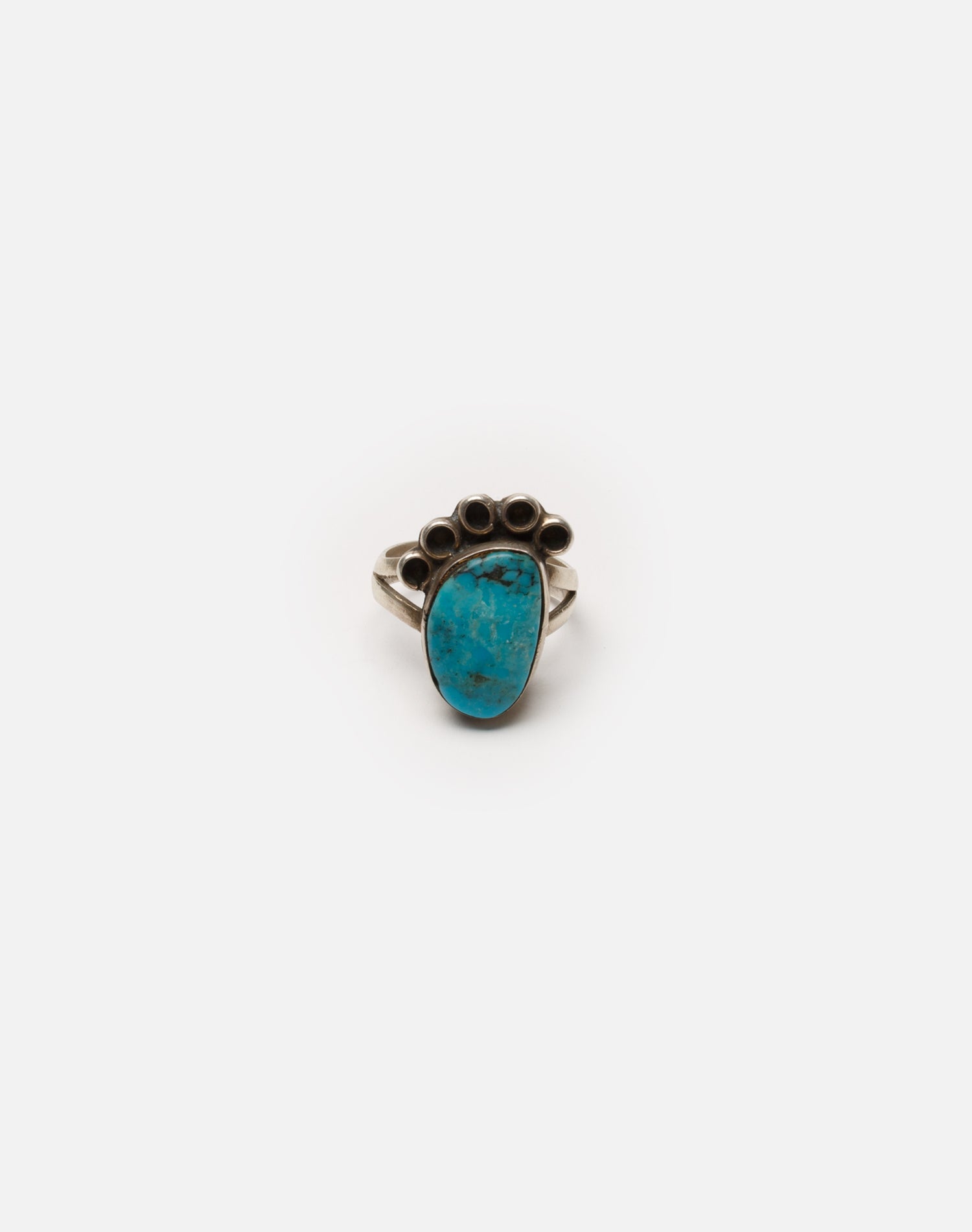 70’s Navajo Turquoise Foot Sterling Silver Ring