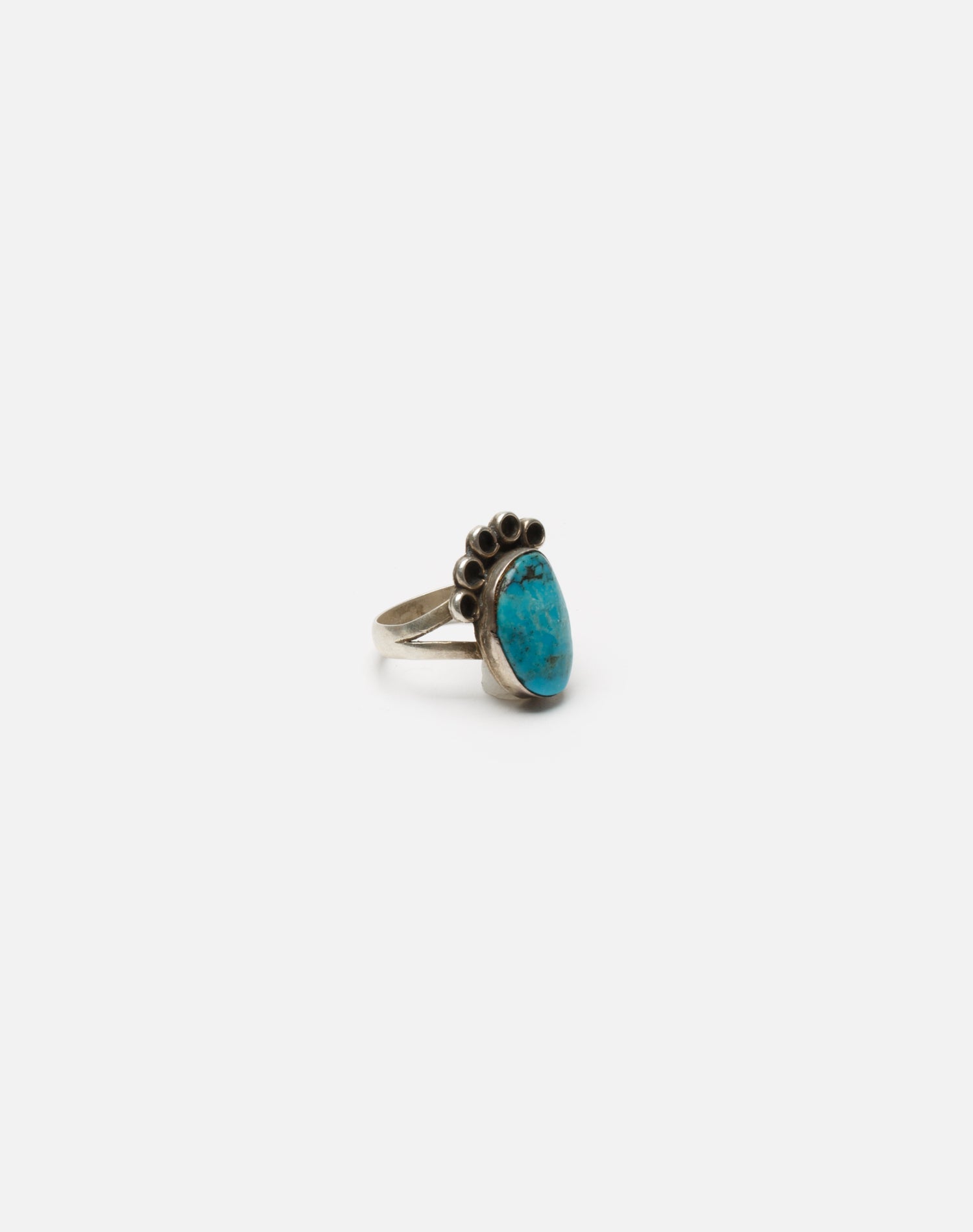 70’s Navajo Turquoise Foot Sterling Silver Ring