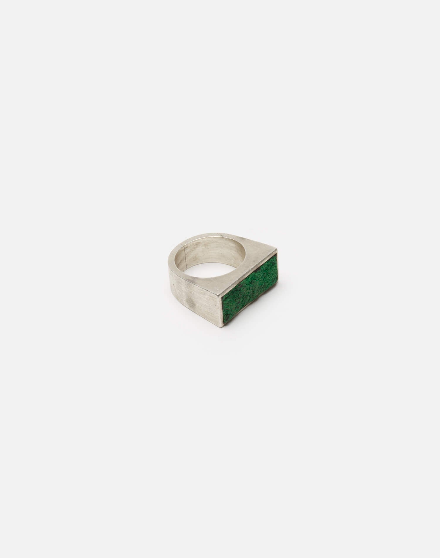 50's Green Druzy Quartz Artisan Made Sterling Silver Ring