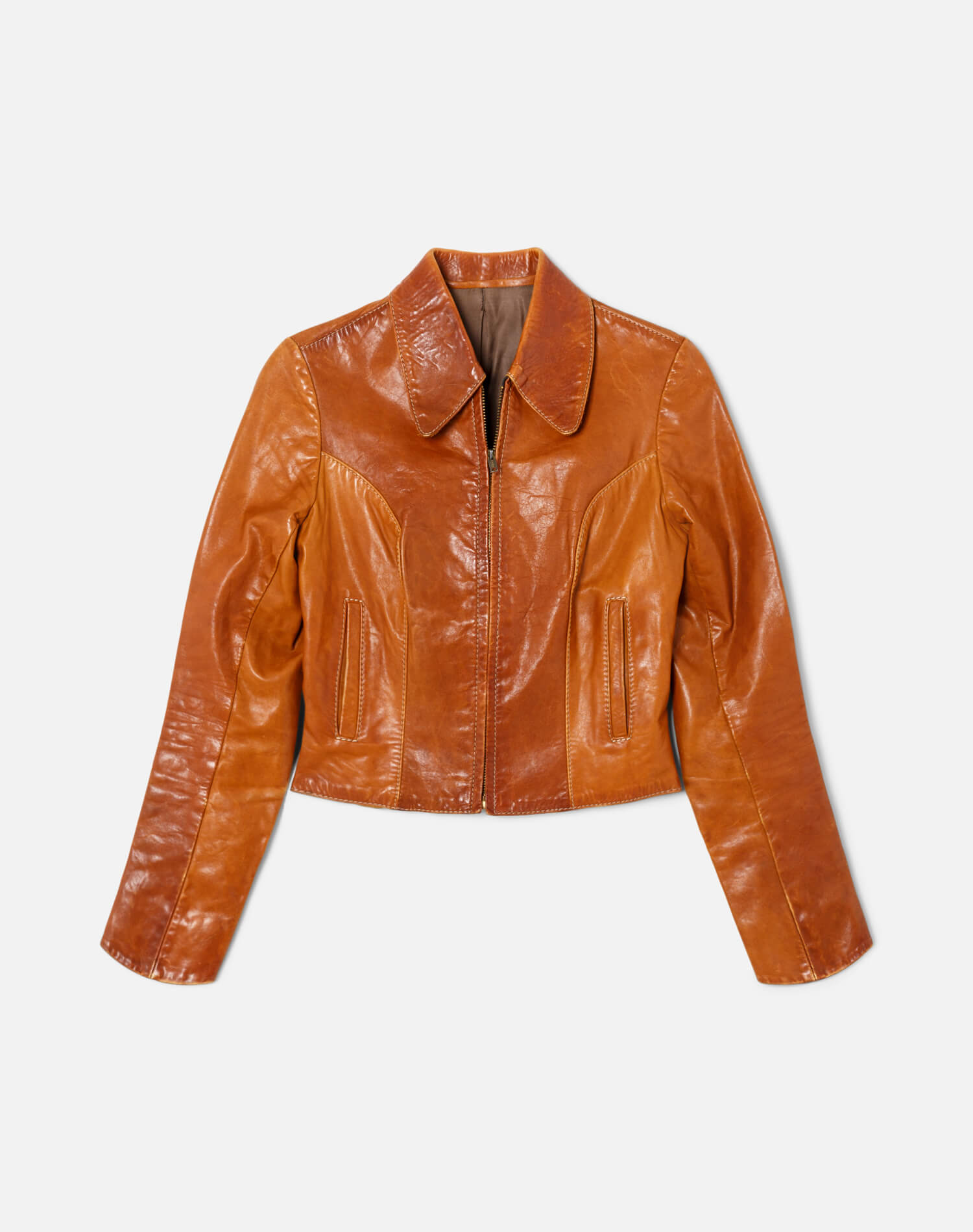 70s Glasswater Leather Jacket