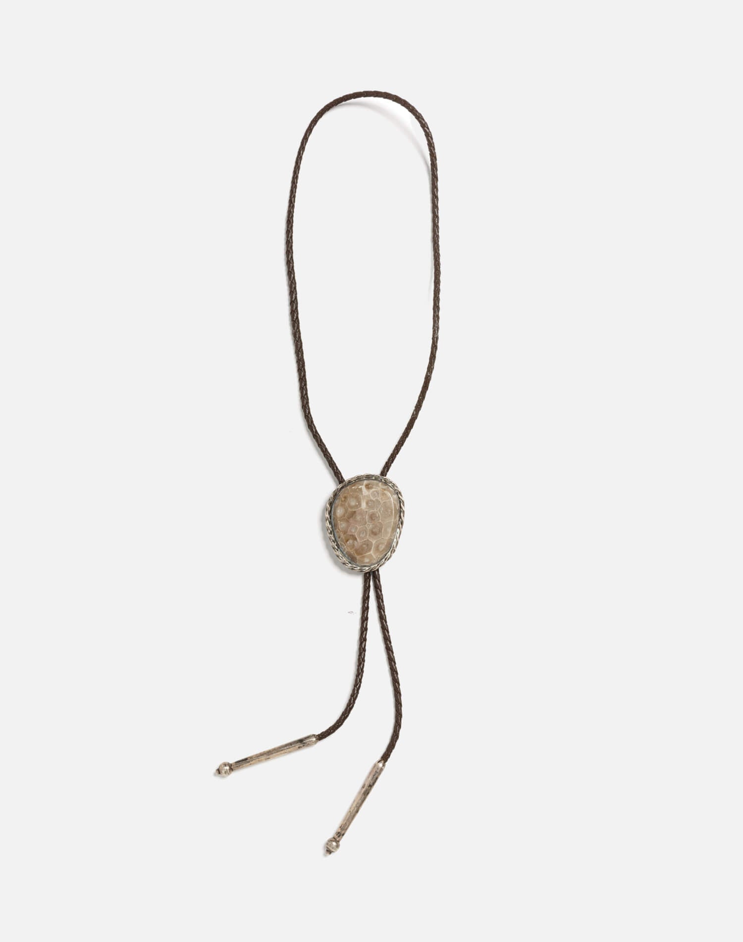 70s Sterling Tortuga Agate Bolo Tie