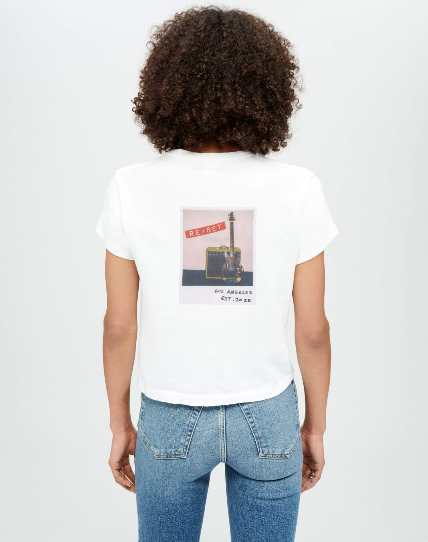 50s Boxy "Re/Set Polaroid" Tee - Optic White