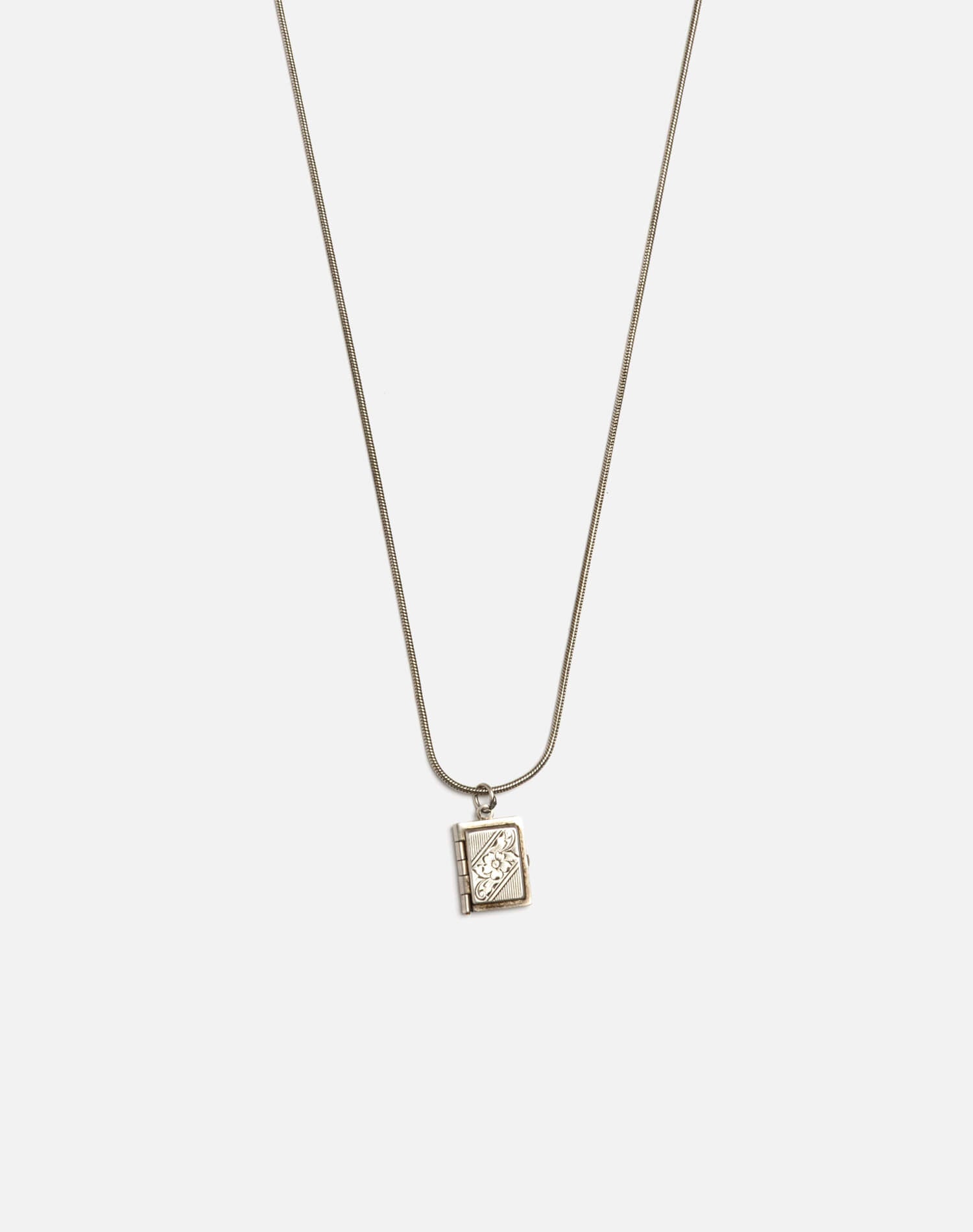 70s Sterling Locket Necklace -#7