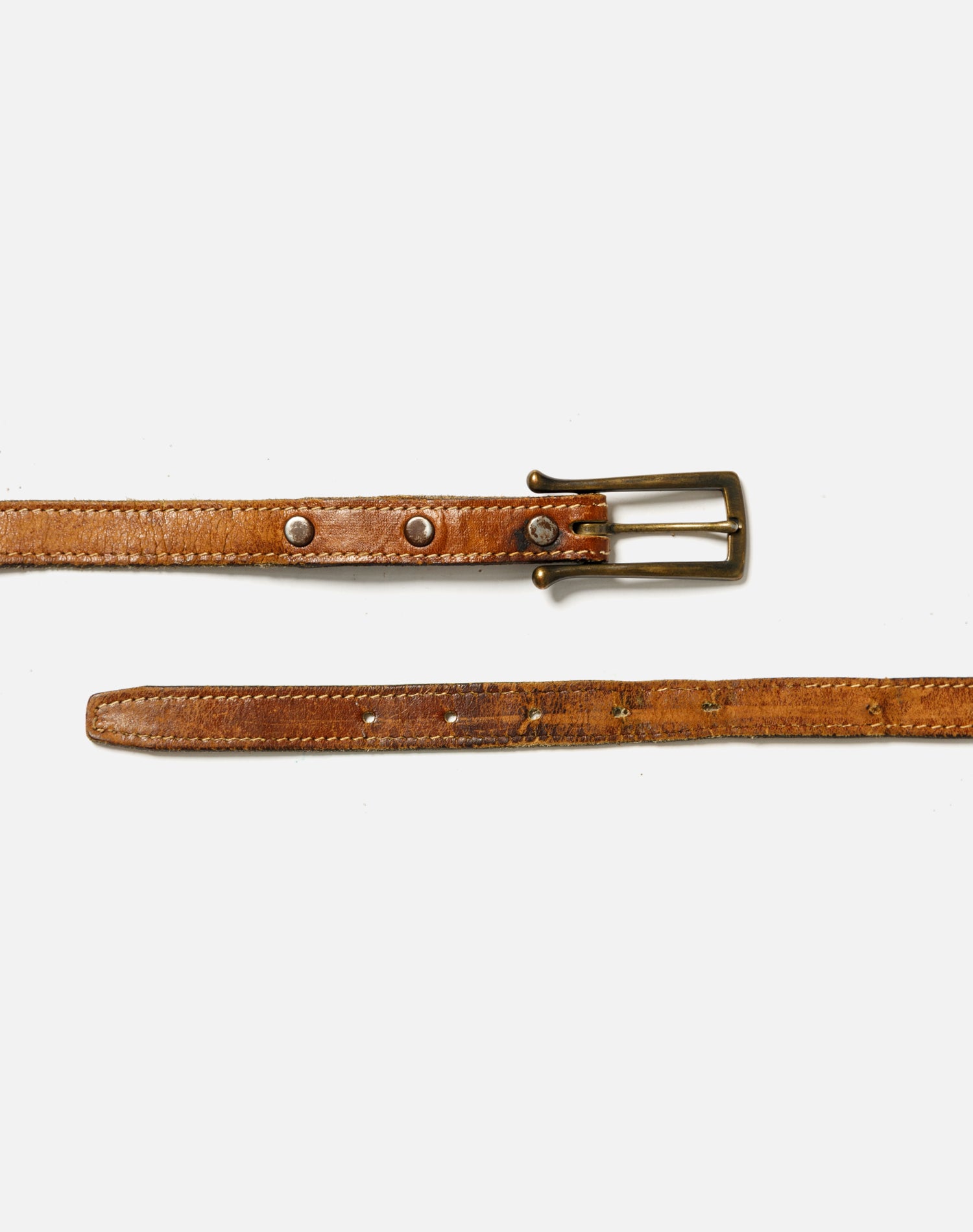 80s Leather Belt -#1021