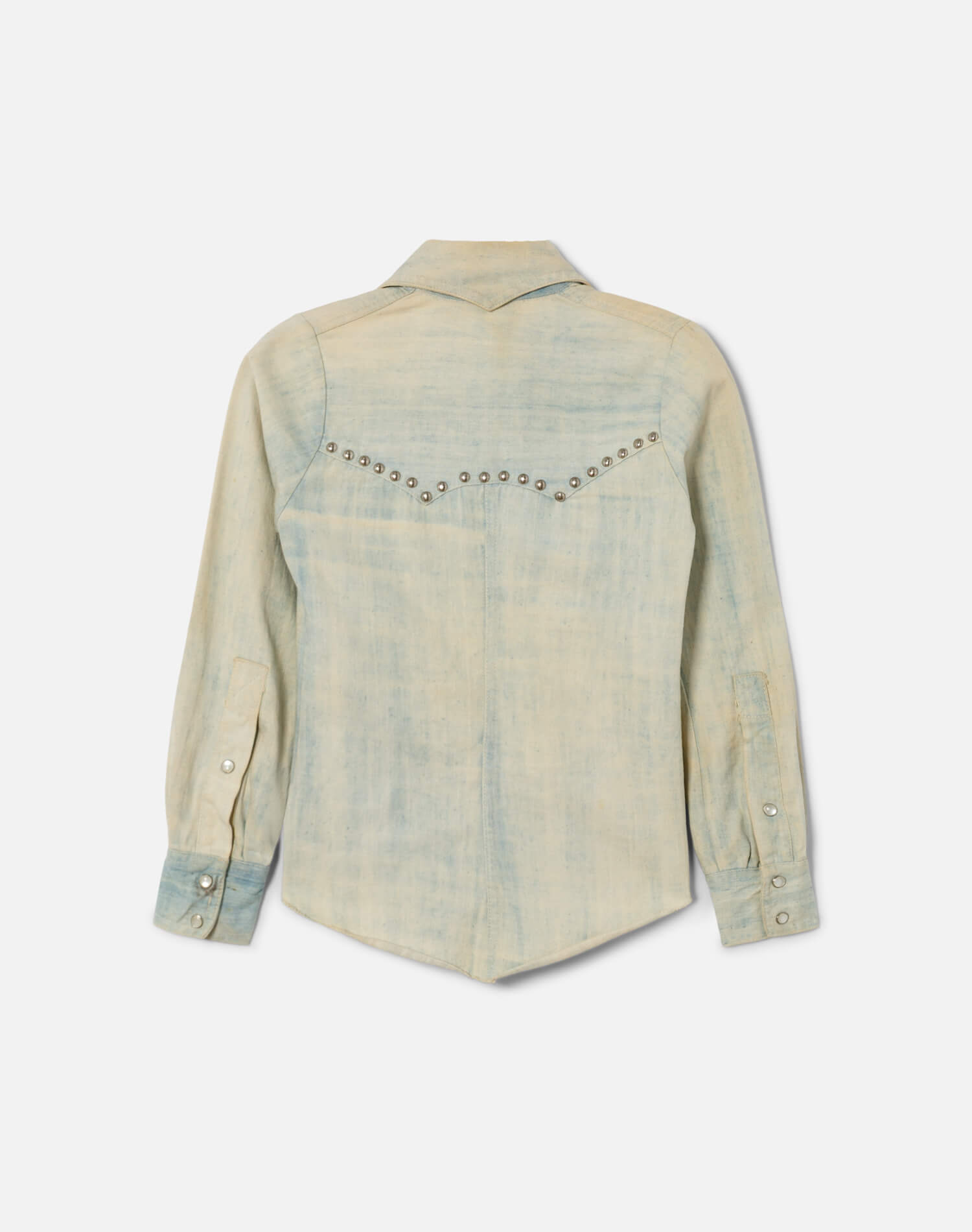 70s Studded Denim Pearl Snap Shirt -#1262