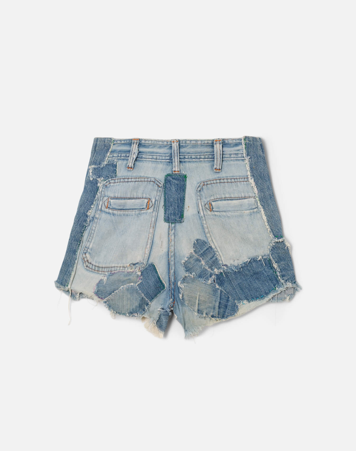 70s Patchwork Denim Short -#1263