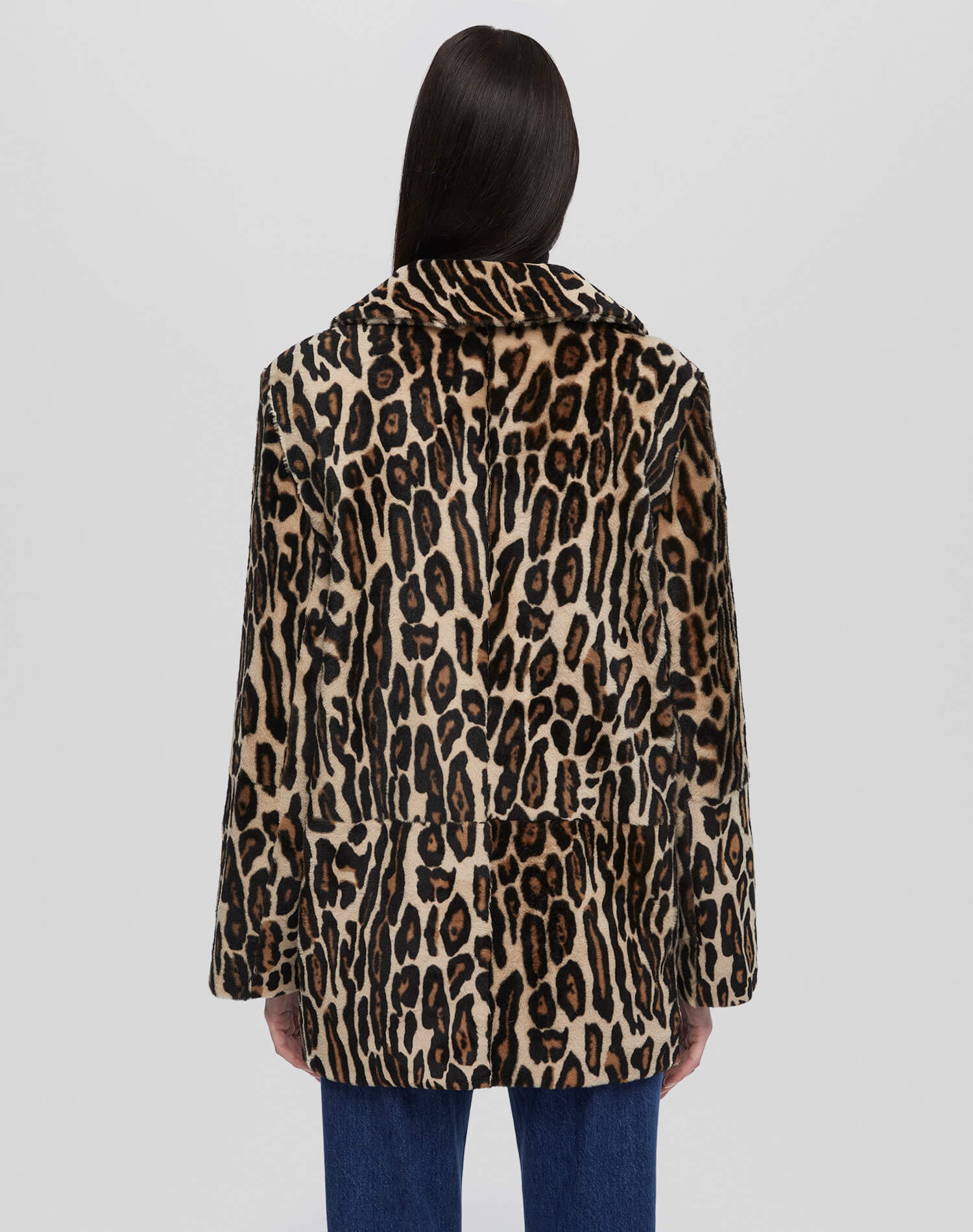 Leopard Shearling Peacoat - Leopard Print