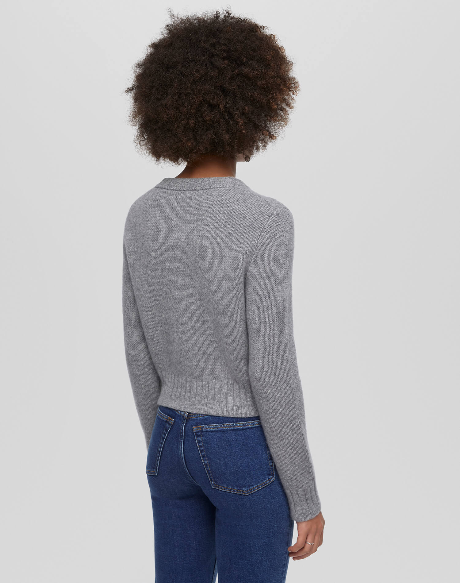 Cashmere Baby Crew Pullover - Grey Heather