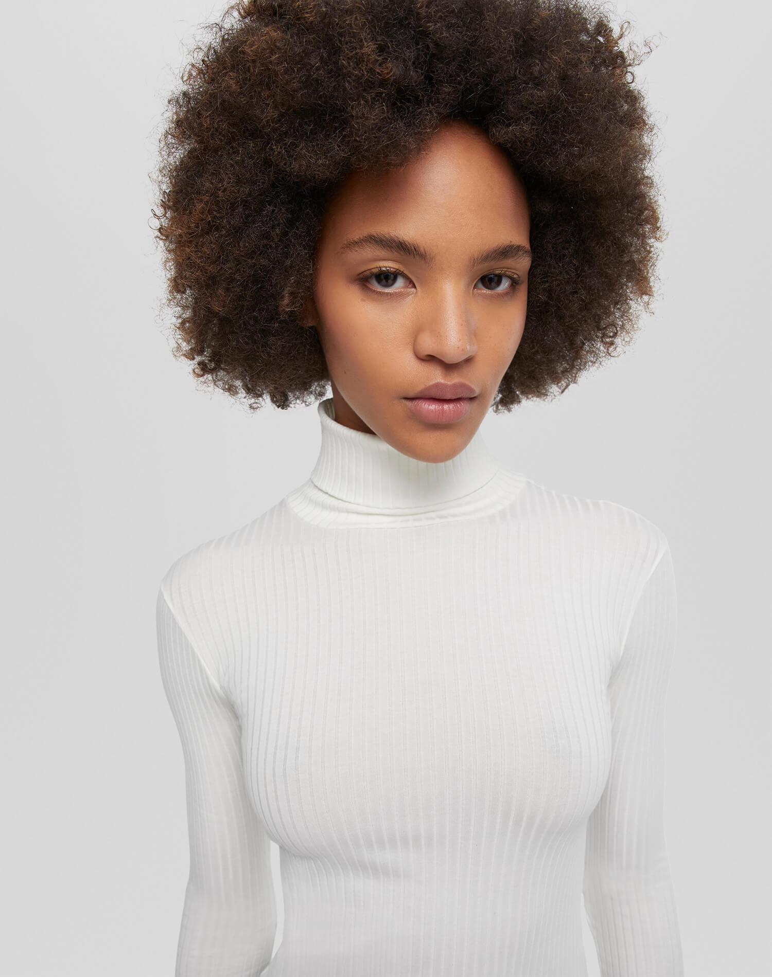 Hanes Ribbed Turtleneck - Vintage White