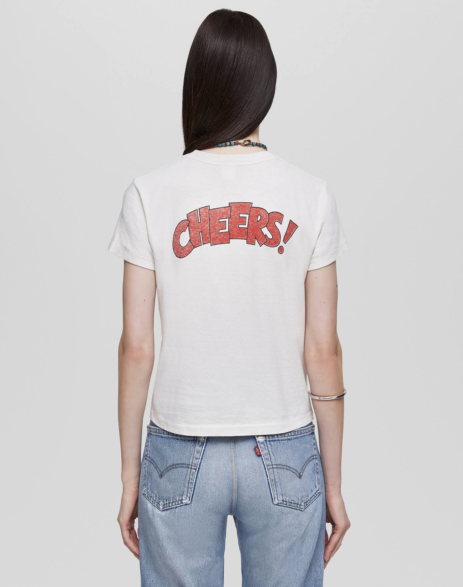 Classic "Cheers" Tee - Vintage White