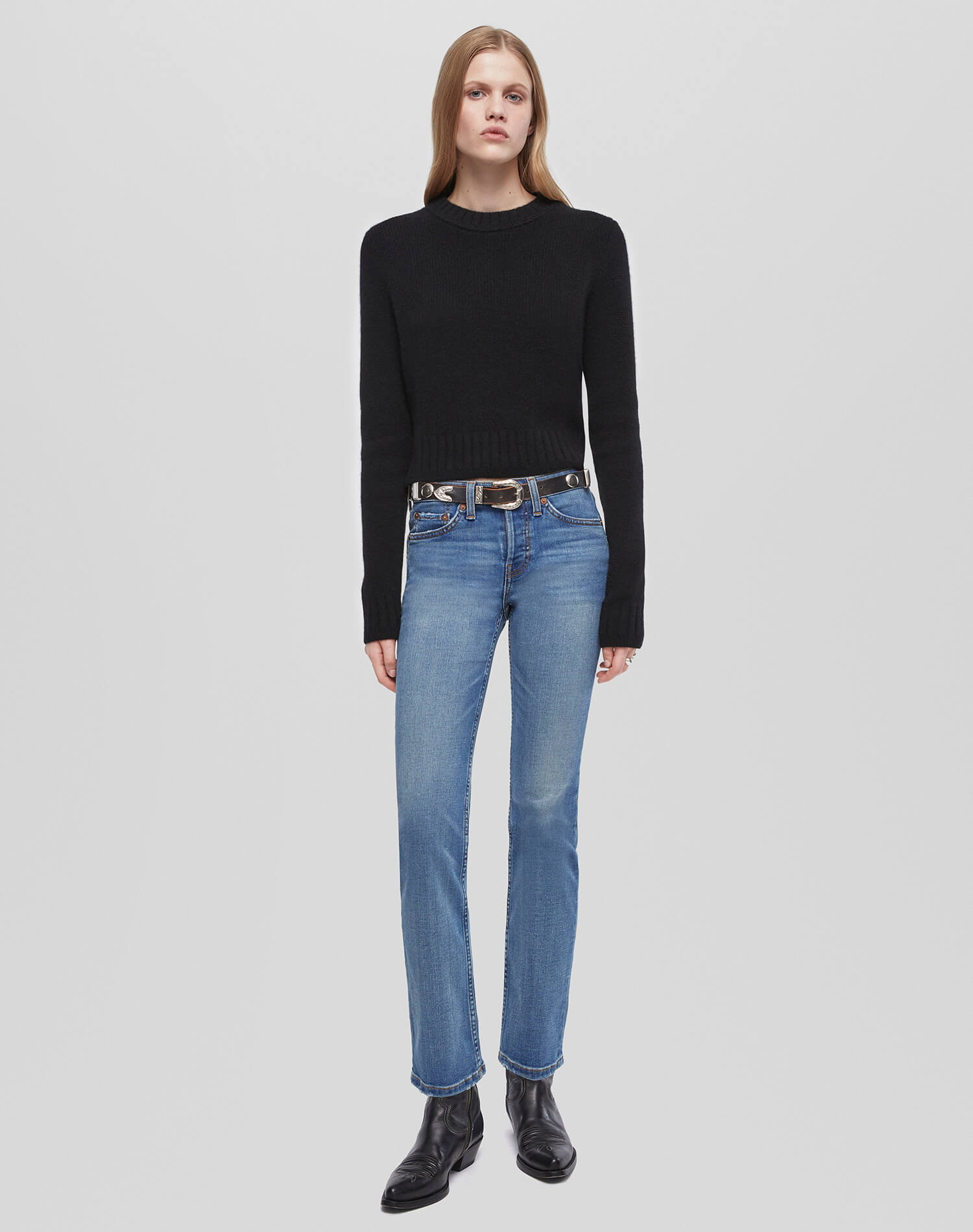 Comfort Stretch Slim Straight Crop - Blasted