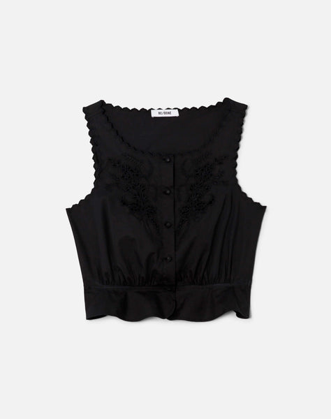トップス BEEDEN EYELET BACK PRINT TANK Black 272-