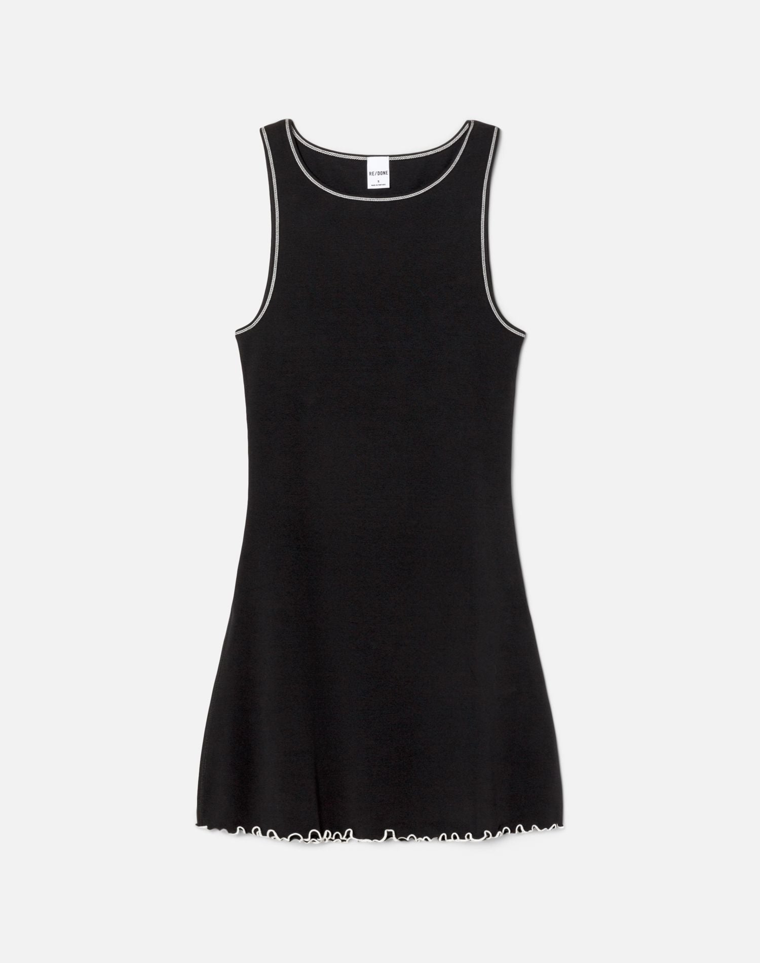 Sporty Contrast Dress - Black With White