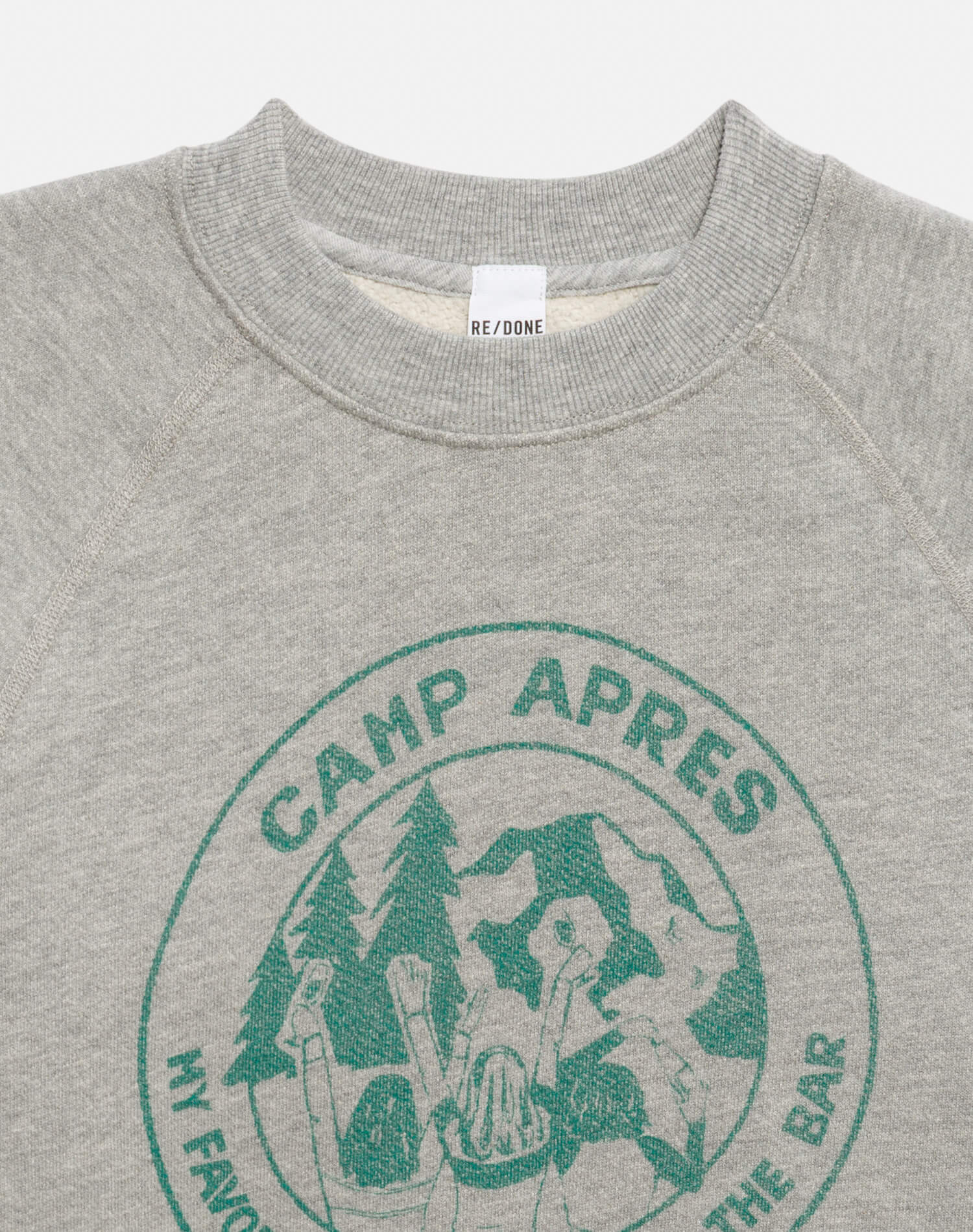 Classic "Camp Apres" Crewneck - Heather Grey