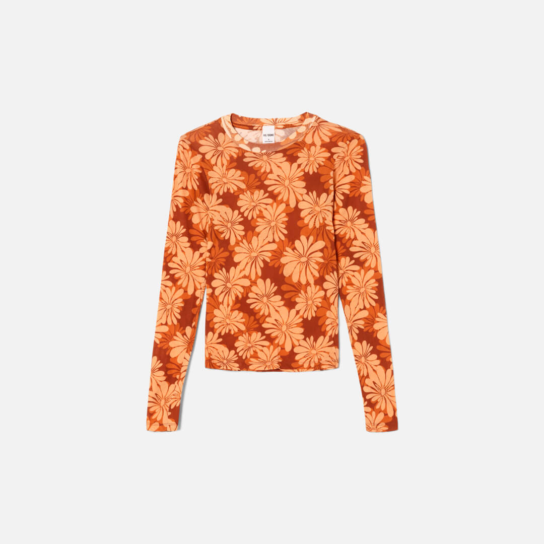 Sheer Long Sleeve Tee - Retro Daisy
