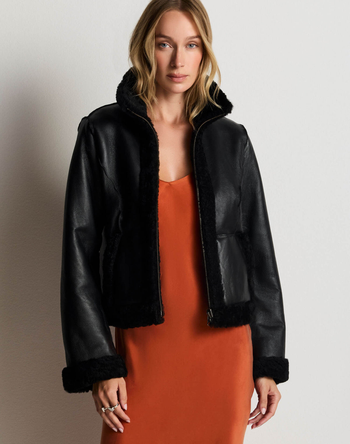 Camille Shearling Jacket - Black
