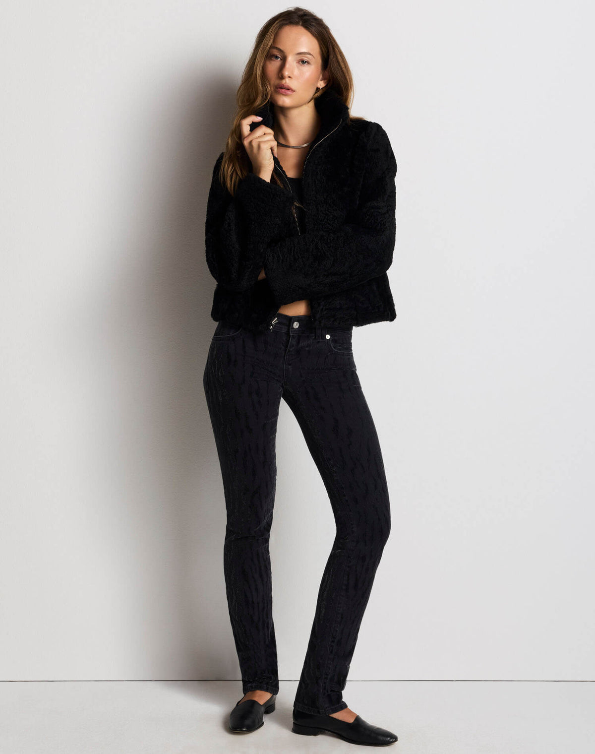 Camille Shearling Jacket - Black