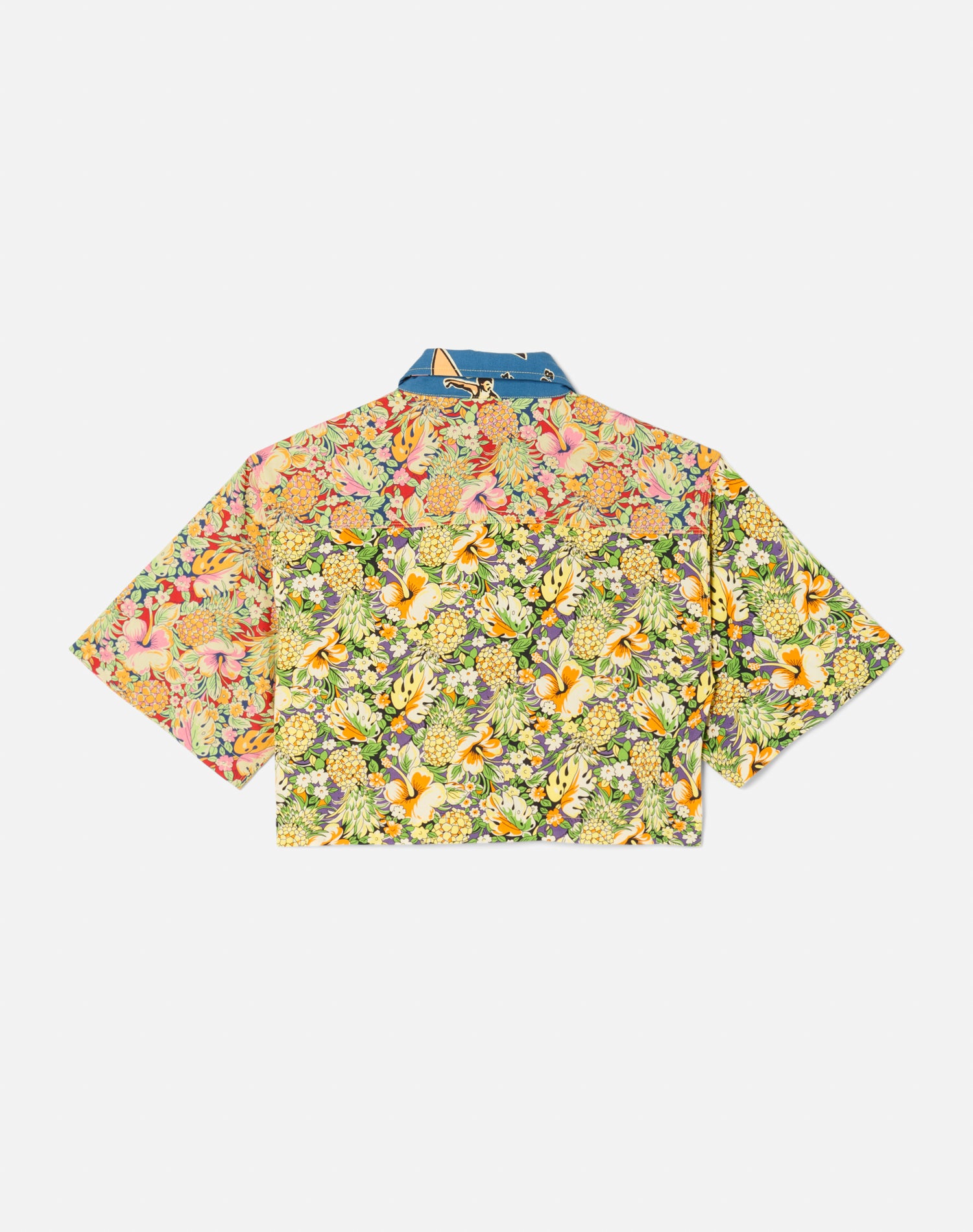 Oversized Crop Shirt - Multi Pineapple
