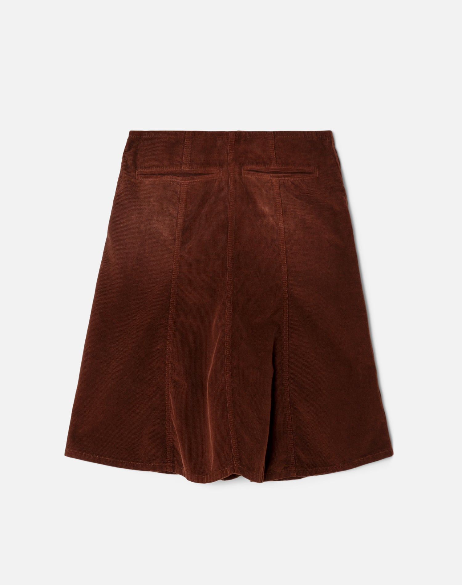 Seamed Cord Skirt - Dark Chocolate