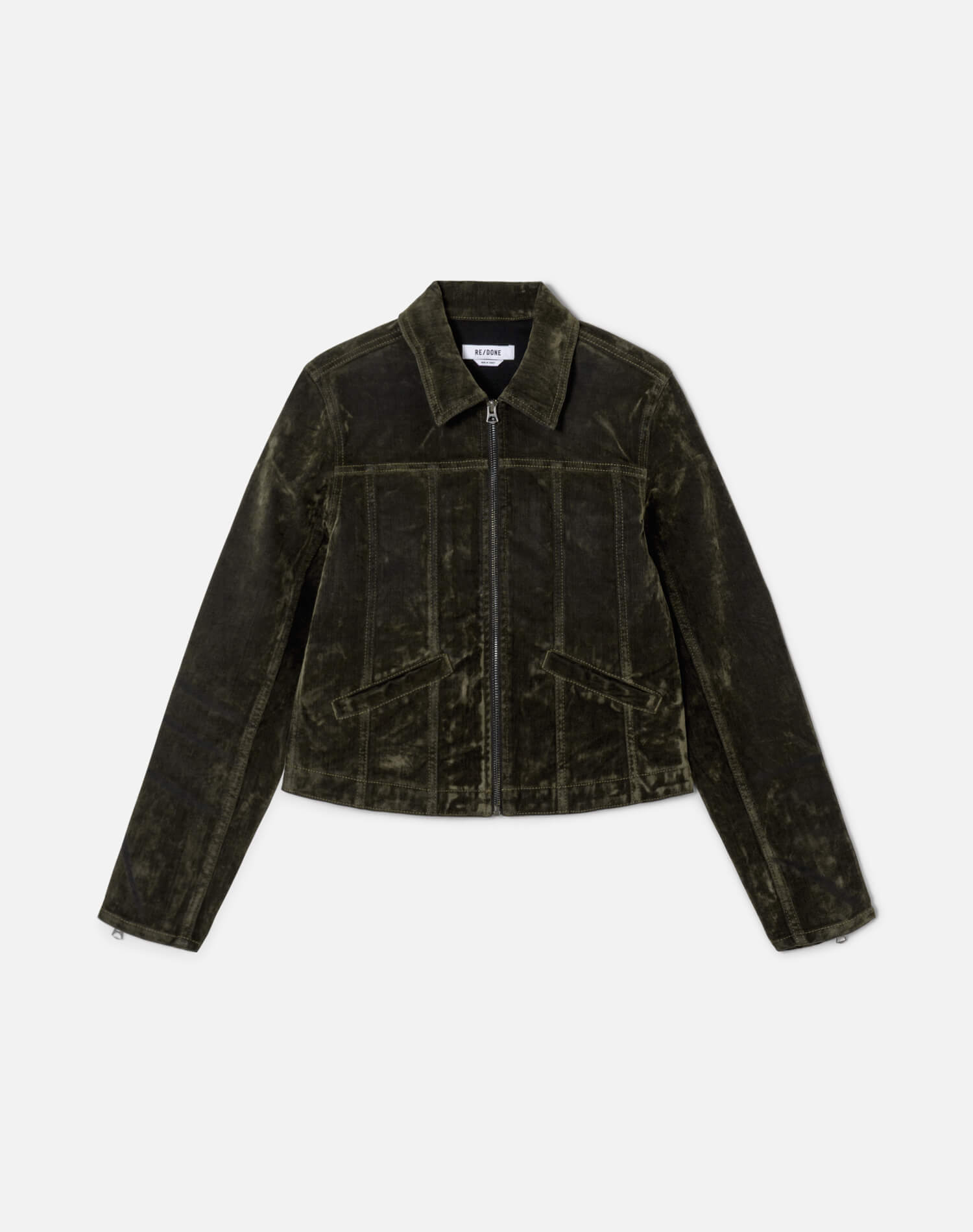 Slim Zip Jacket - Olive Branch Flocked