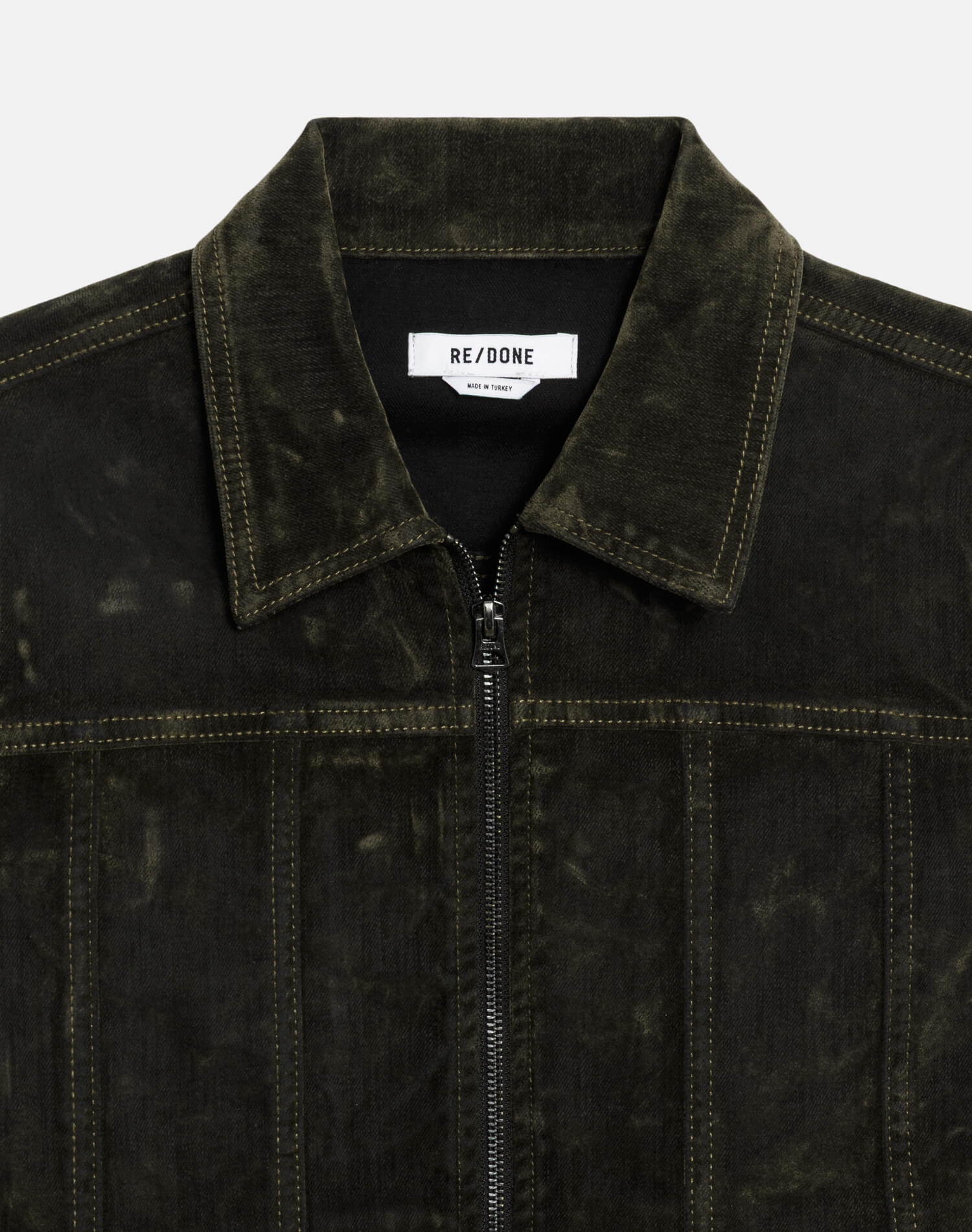 Slim Zip Jacket - Olive Branch Flocked